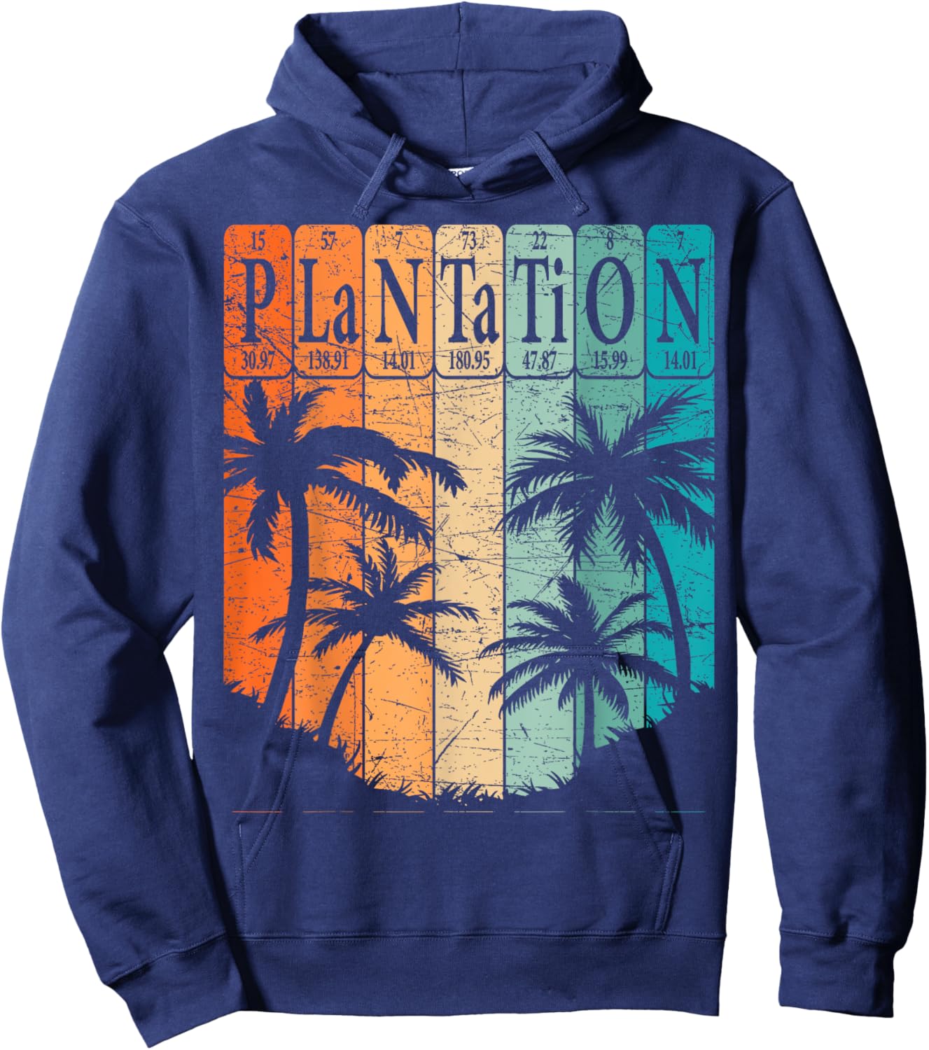 Plantation Periodic Table Elements Plantation Florida Retro Hoodie - Hoodie | Navy