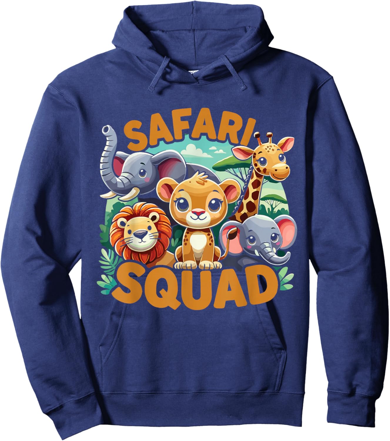 Safari Squad Animals Wildlife Africa Hoodie - Hoodie | Navy