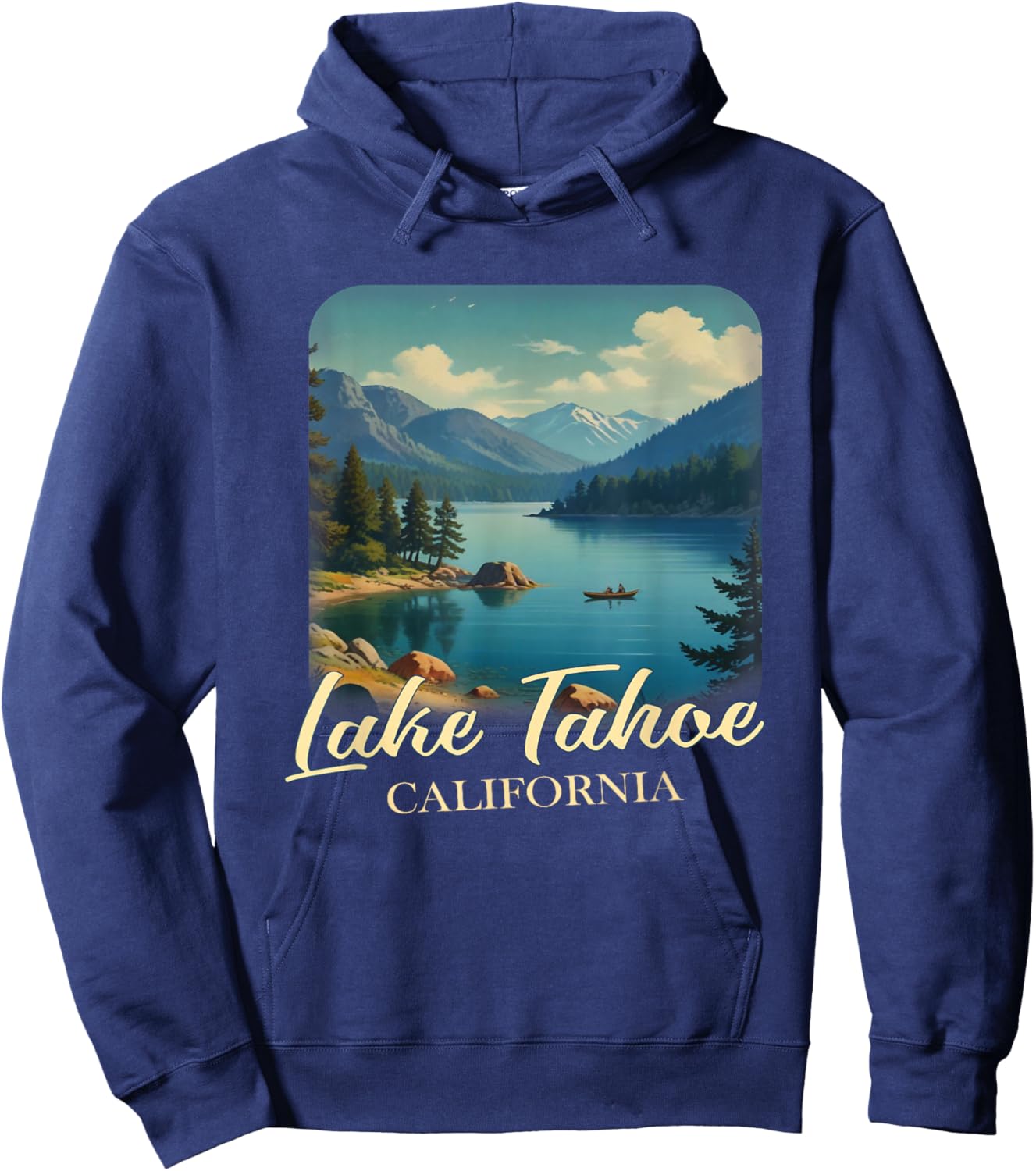 Vintage Lake Tahoe California Mountain Retro Hoodie - Hoodie | Navy