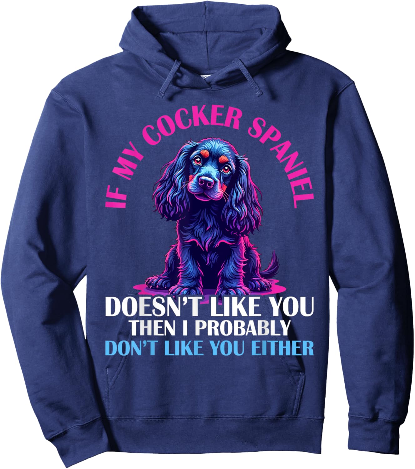 Cocker Spaniel Dog Hoodie - Hoodie | Navy