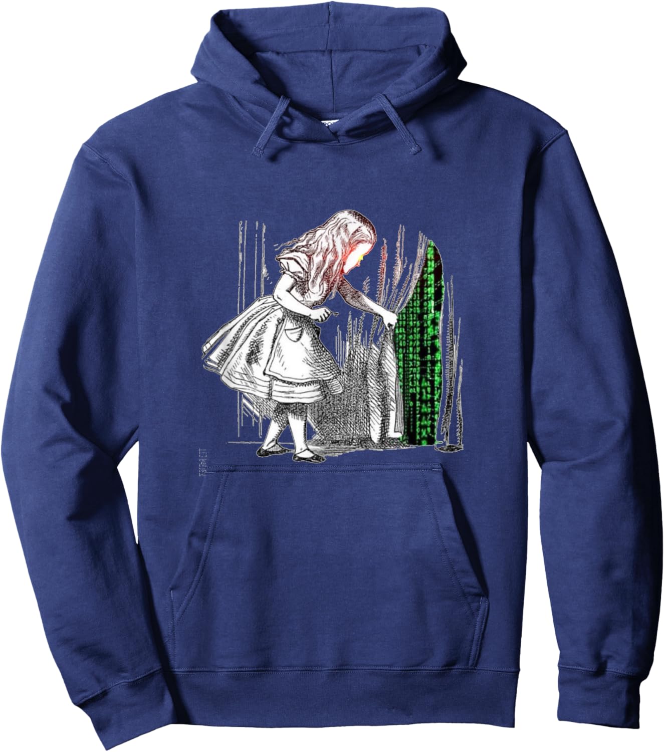 Bitcoin Girl Woman Child Matrix Laser Eyes Hoodie - Hoodie | Navy