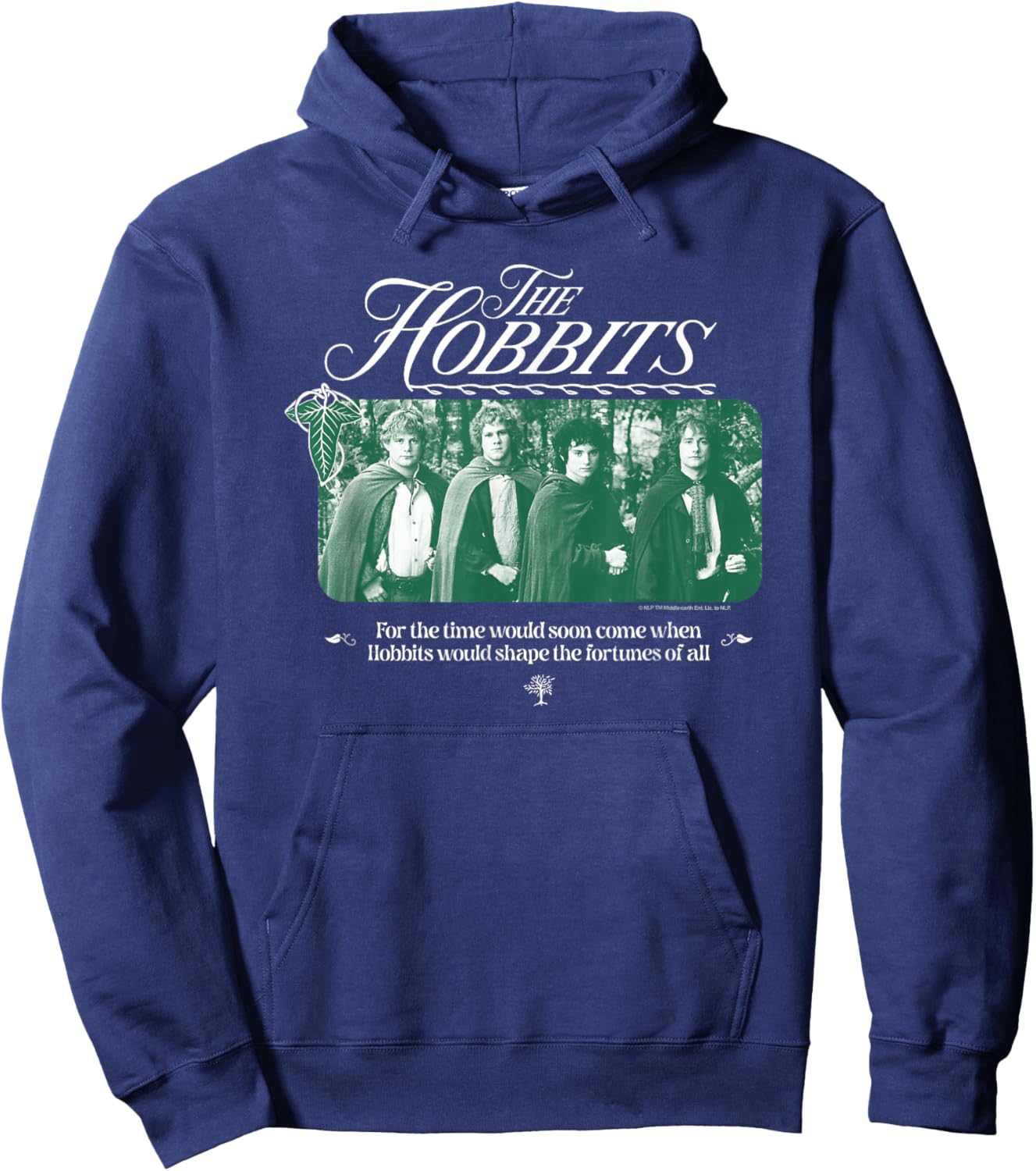 The Lord of The Rings The Hobbits Group Shot Vintage Hoodie - Hoodie | Navy