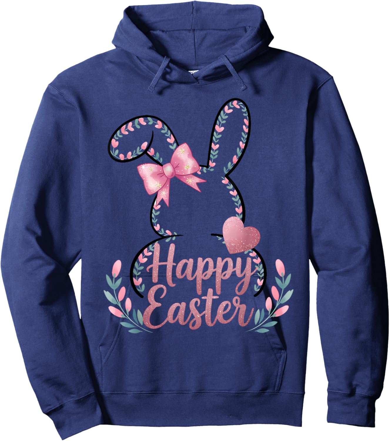 Œufs de lapin Happy Easter Day Cute Happy Easter Bunny Hoodie - Hoodie | Navy