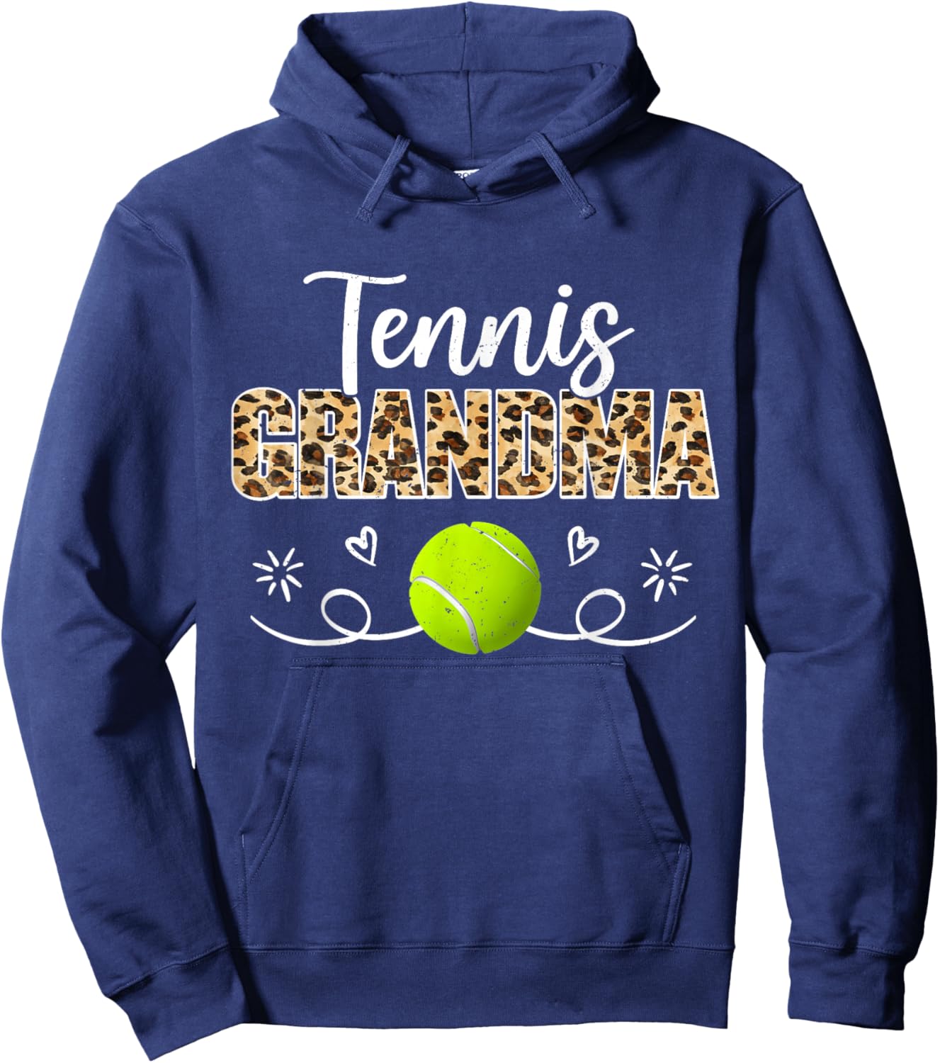 Tennis Grandma Leopard Funny Tennis Player Hoodie - Hoodie | Navy