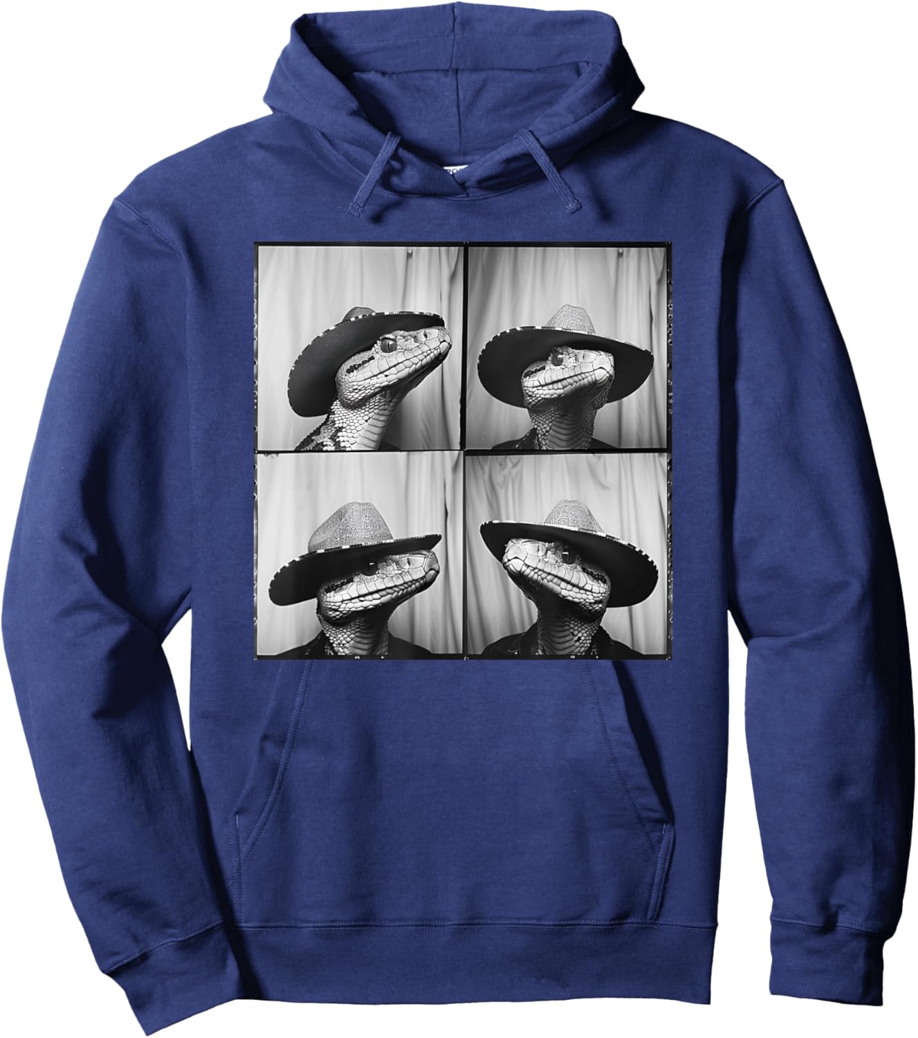 Snake Wearing Cowboy Hat Funny Animal Photobooth Snake Lover Hoodie - Hoodie | Navy