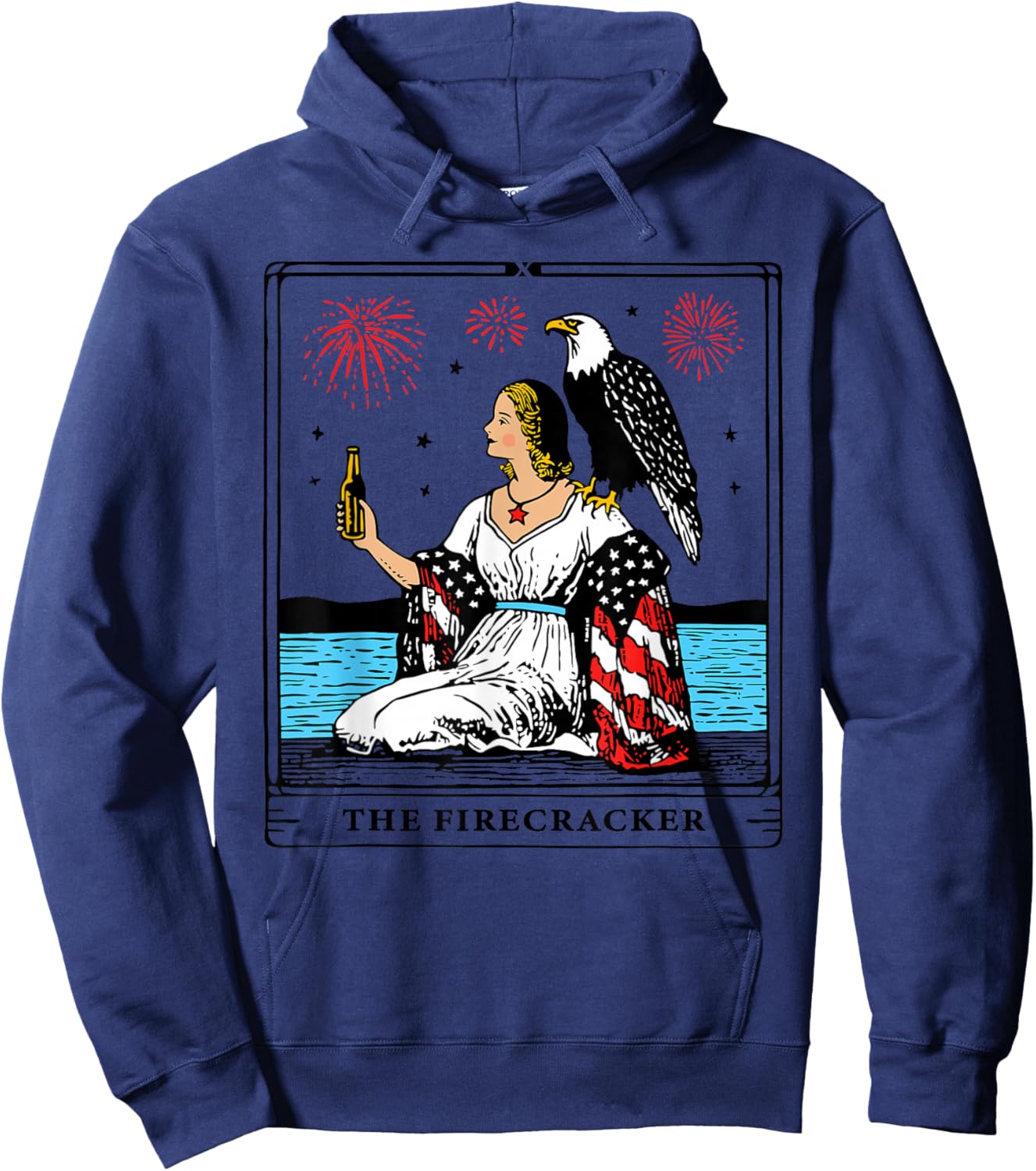 Funny Independence Day, The Firecracker Tarot Card Hoodie - Hoodie | Navy