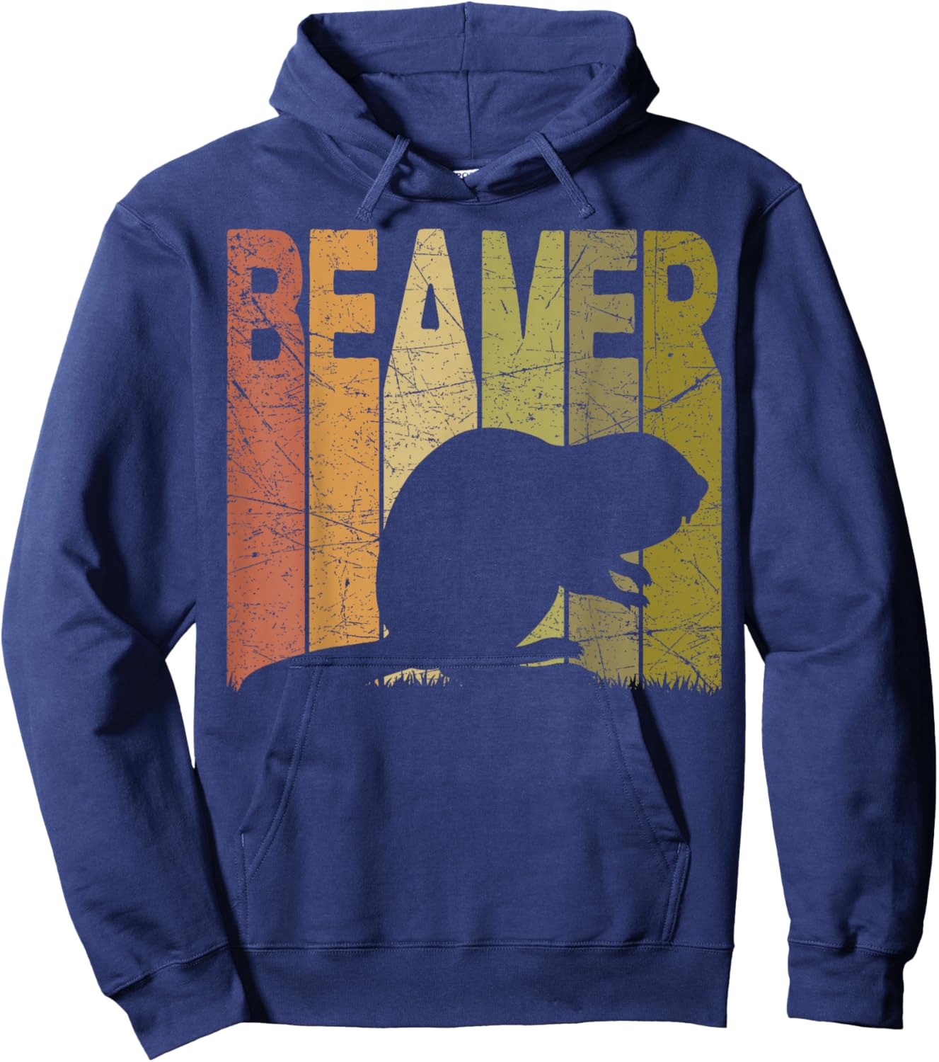 Beaver Vintage Beaver Lover Retro Beaver Rodent Hoodie - Hoodie | Navy