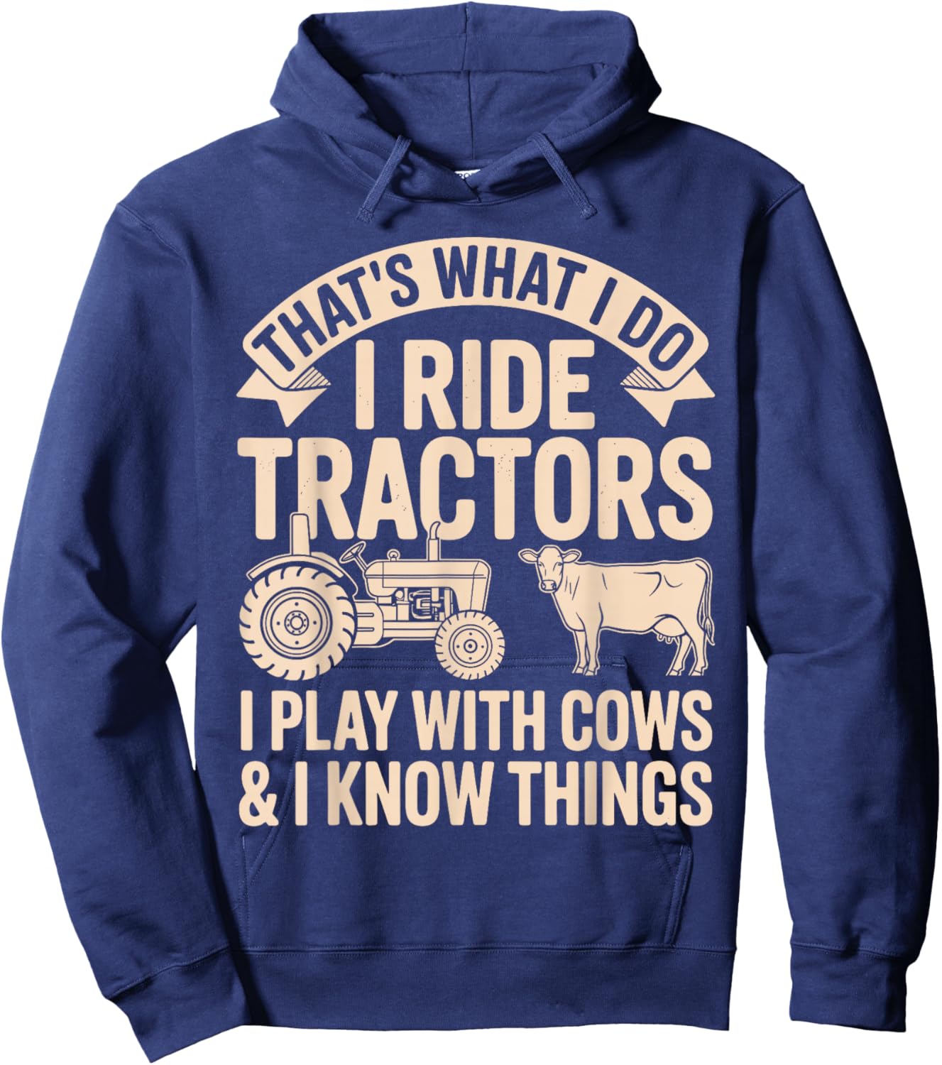 Funny Tractor Art Women Kids Farm Tractor Lovers Hoodie - Hoodie | Navy