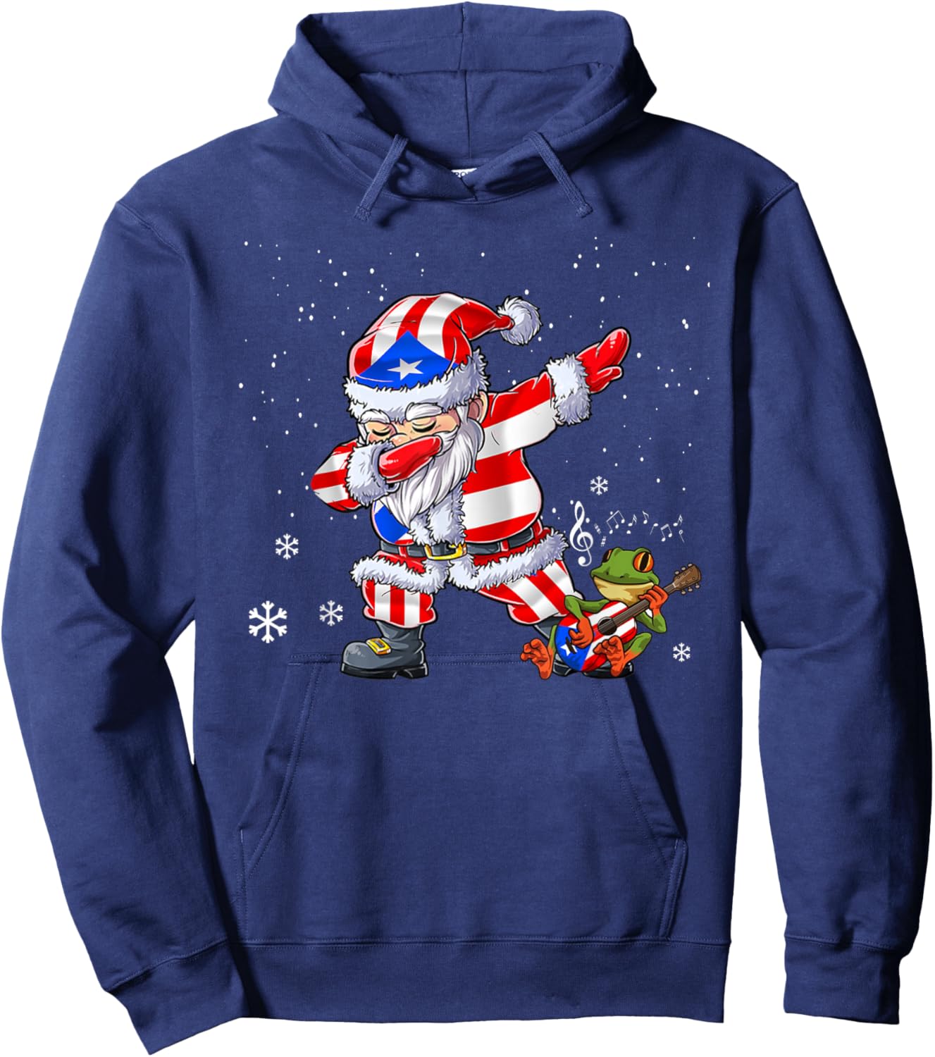 Dabbing Puerto Rico Santa Claus Christmas Boys Men Funny Dab Hoodie - Hoodie | Navy