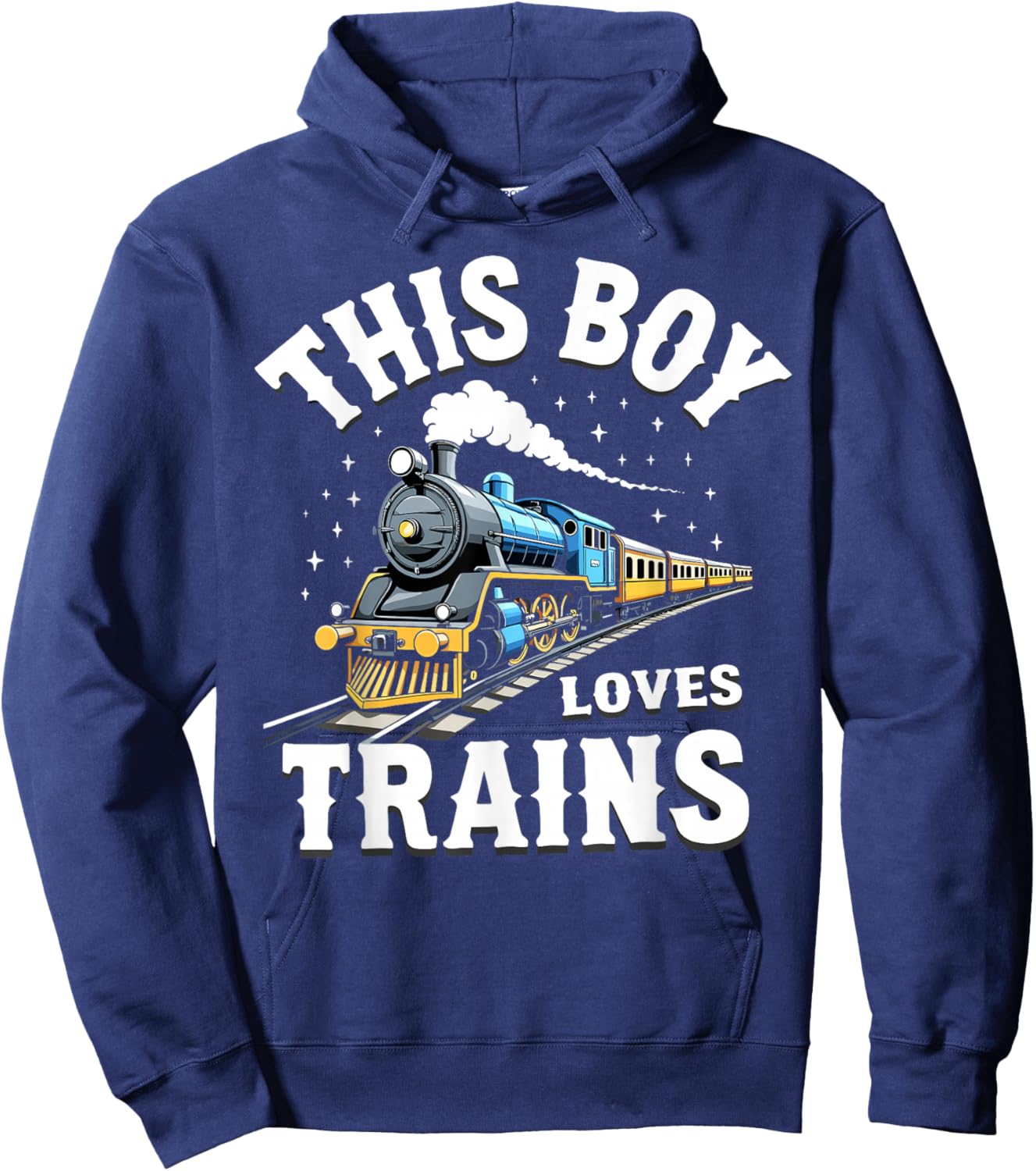 Kids This Boy Loves Trains Locomotive Funny Train Lover Hoodie - Hoodie | Navy