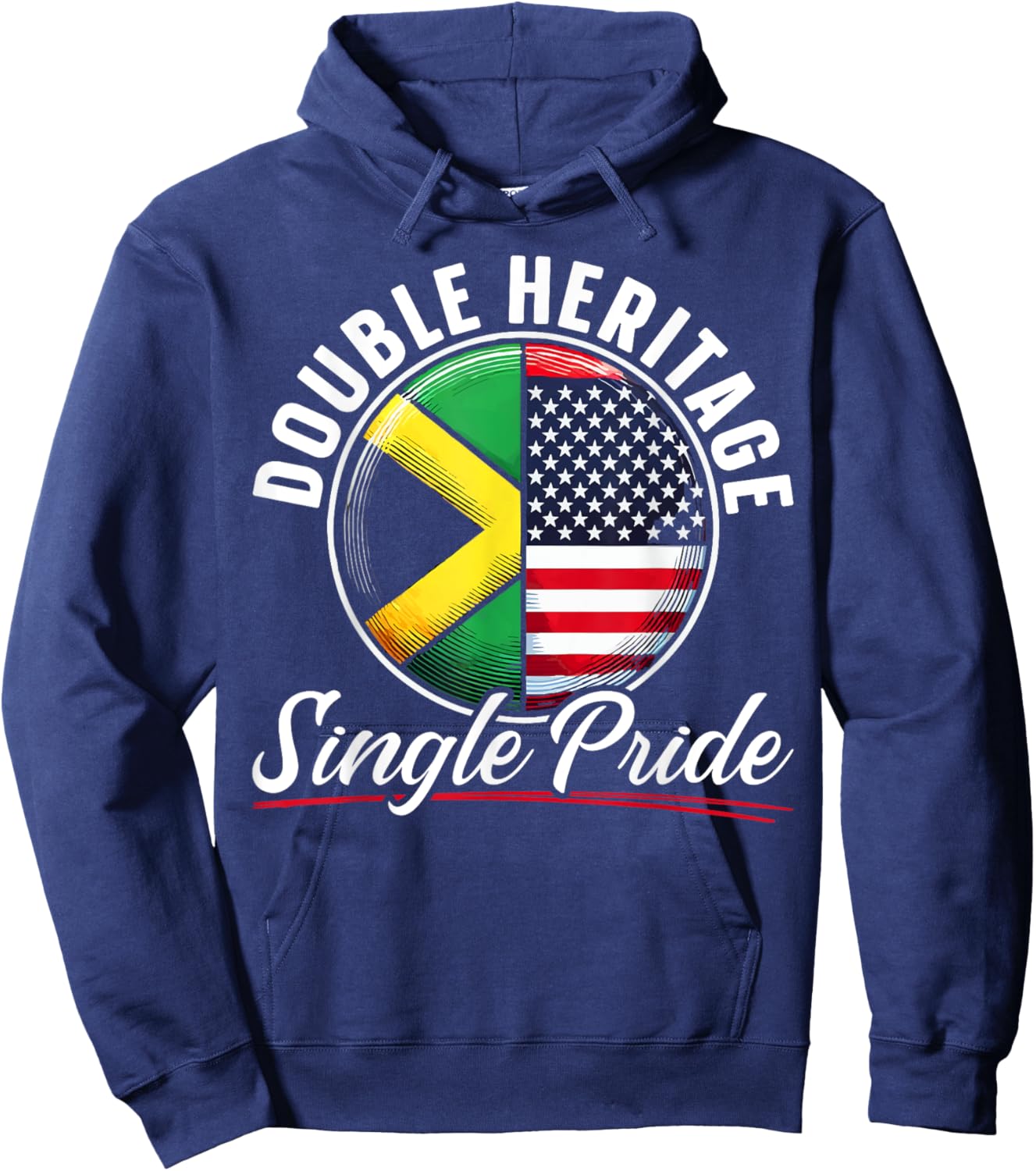 Half Jamaican Half American USA Flag Jamaica America Hoodie - Hoodie | Navy