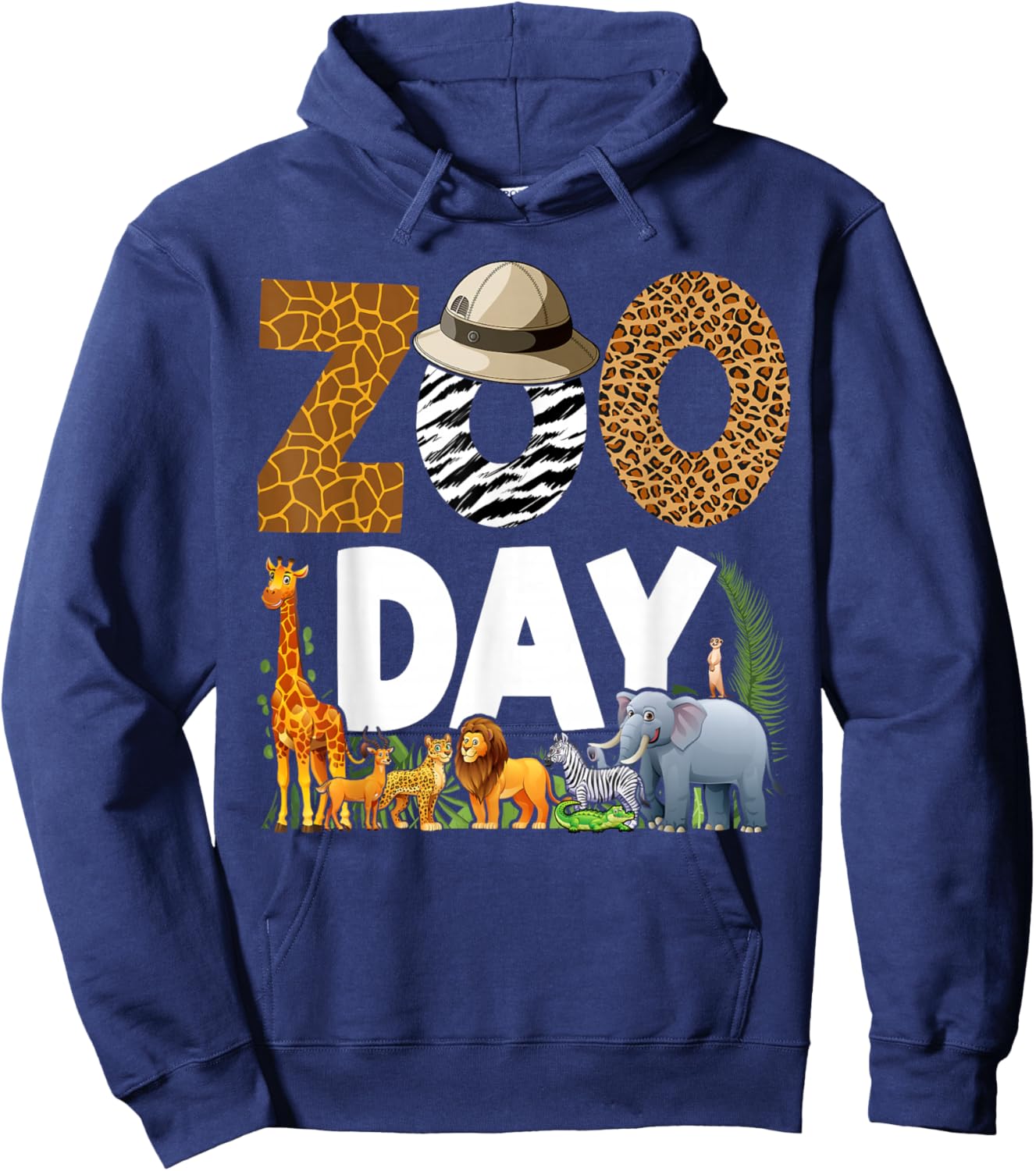 Zoo Day Family First Zoo Field Trip Safari Squad Matching Hoodie - Hoodie | Navy