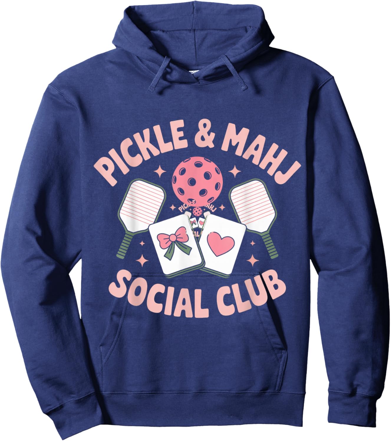 Pickle and Mahj Mahjong and Pickleball Social Club Mahjong Hoodie - Hoodie | Navy