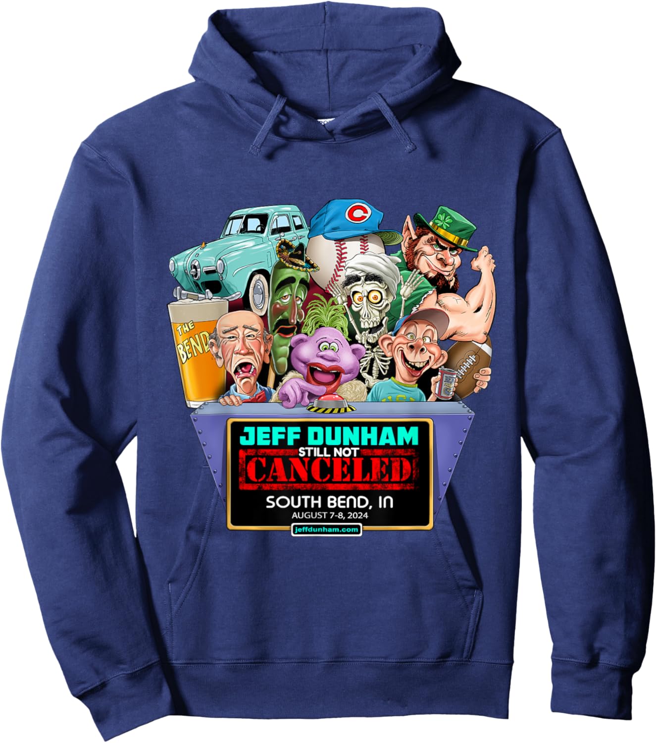 Jeff Dunham South Bend, IN (2024) Hoodie - Hoodie | Navy