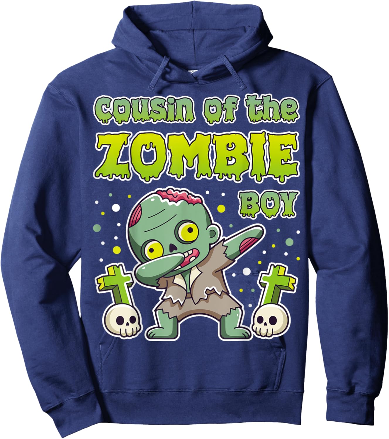 Cousin of the Zombie Boy Zombie Lover 9th Birthday Kid Party Hoodie - Hoodie | Navy