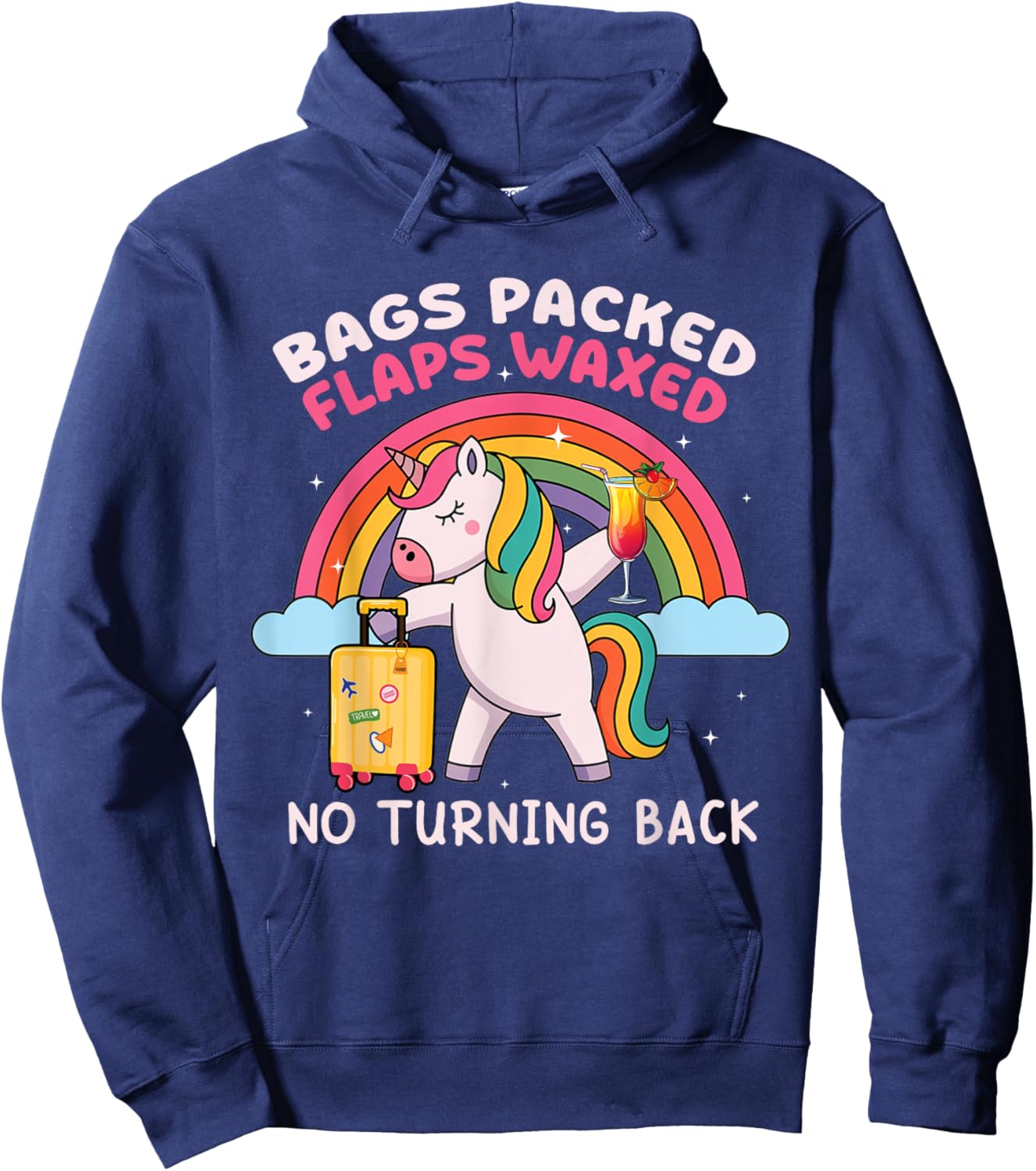 Unicorn Inappropriate Dirty Funny Trip Travel Girls Vacation Hoodie - Hoodie | Navy