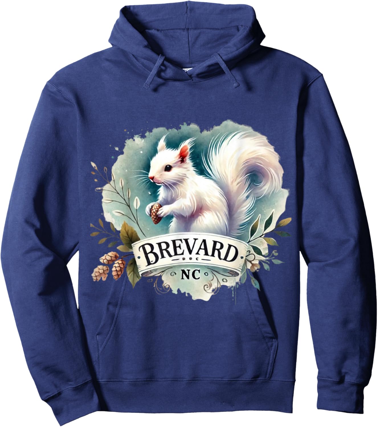 Salter Designs Brevard NC White Squirrel Kids Classic Fit Polyester 100% Black Short Sleeve Hoodie - Hoodie | Navy