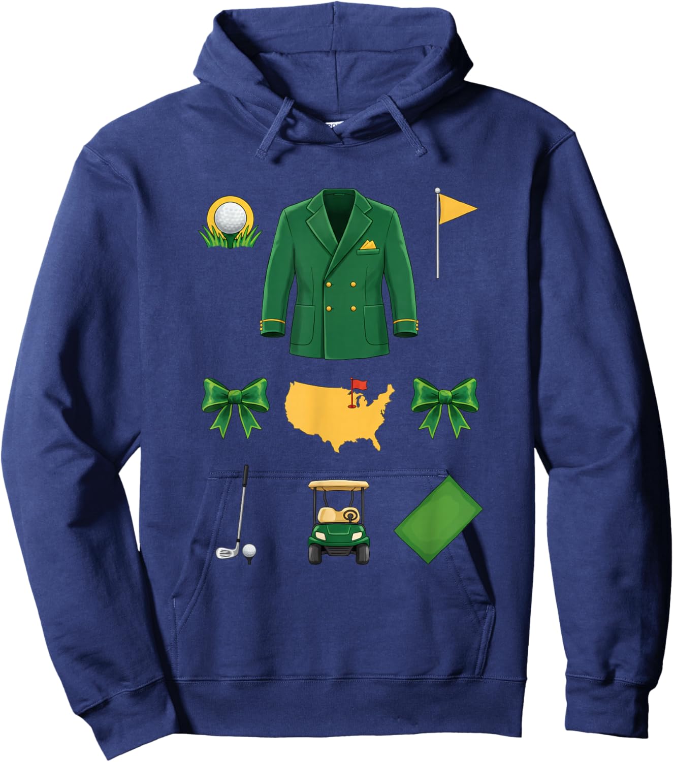 Masters Green Golf Icons Funny Golfing Hoodie - Hoodie | Navy
