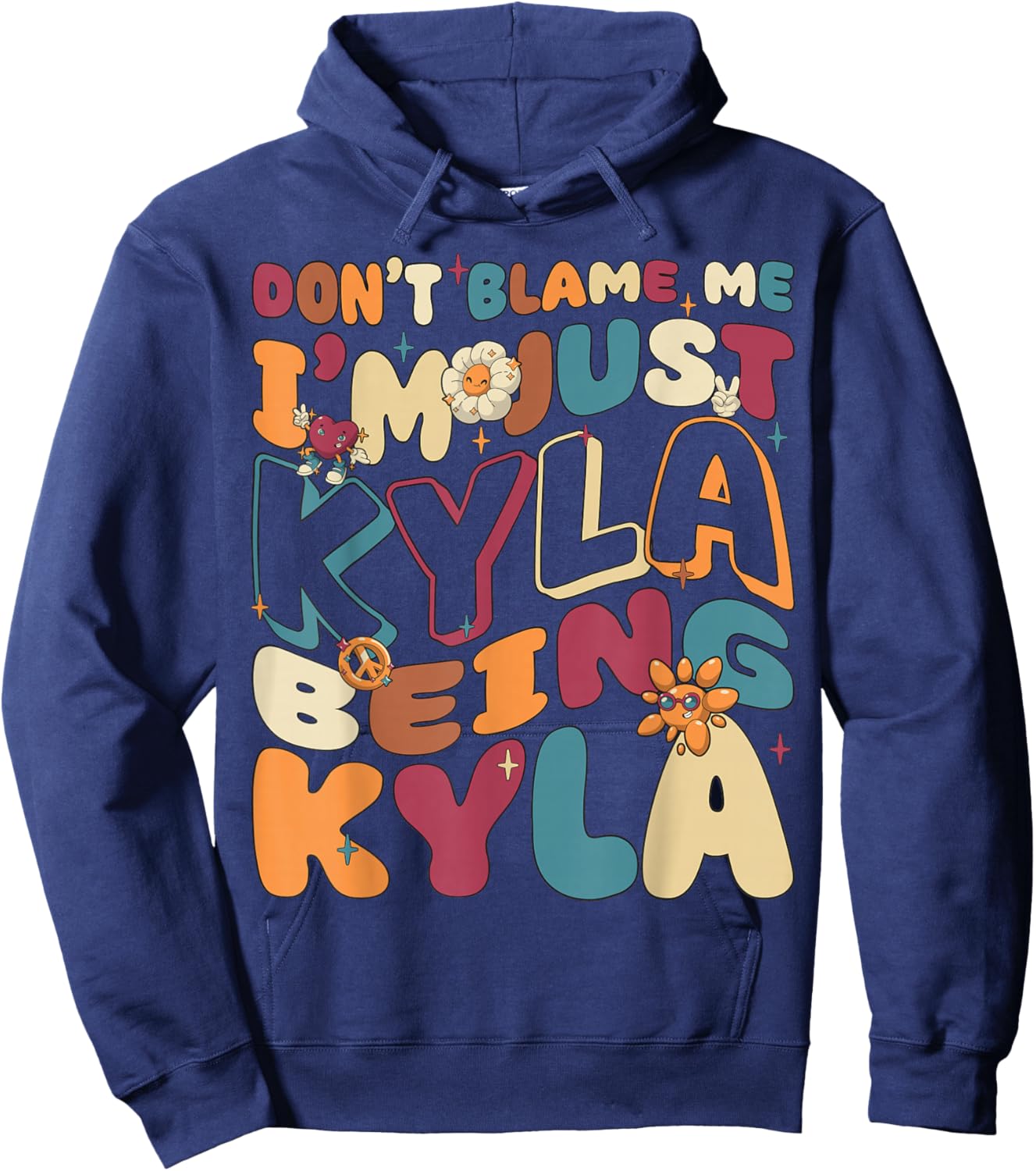 I'm Just Kyla Being Kyla Groovy Retro I'm Kyla Hoodie - Hoodie | Navy