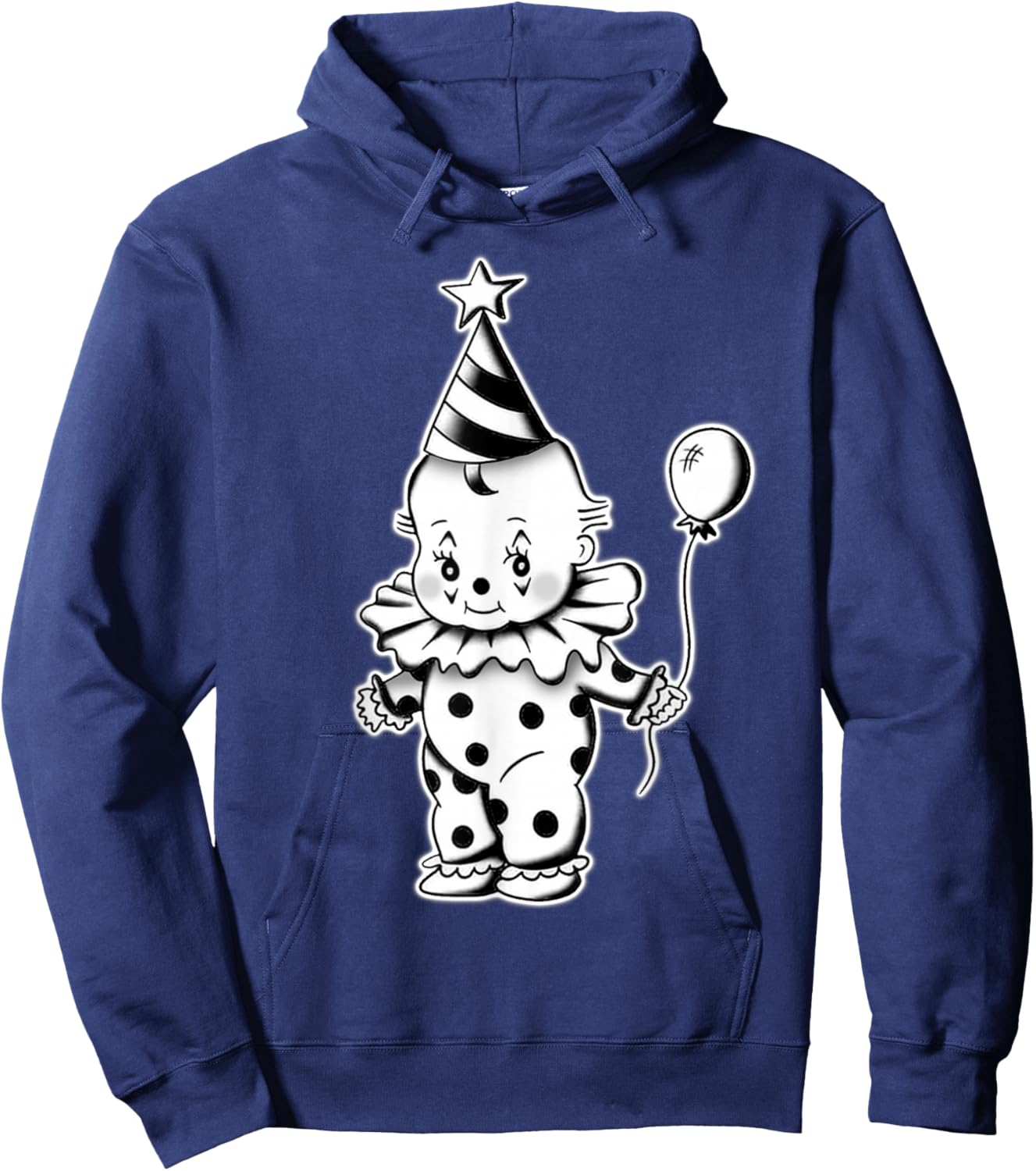 Kewpie Baby Chicano Birthday Clown Balloon Circus Hoodie - Hoodie | Navy