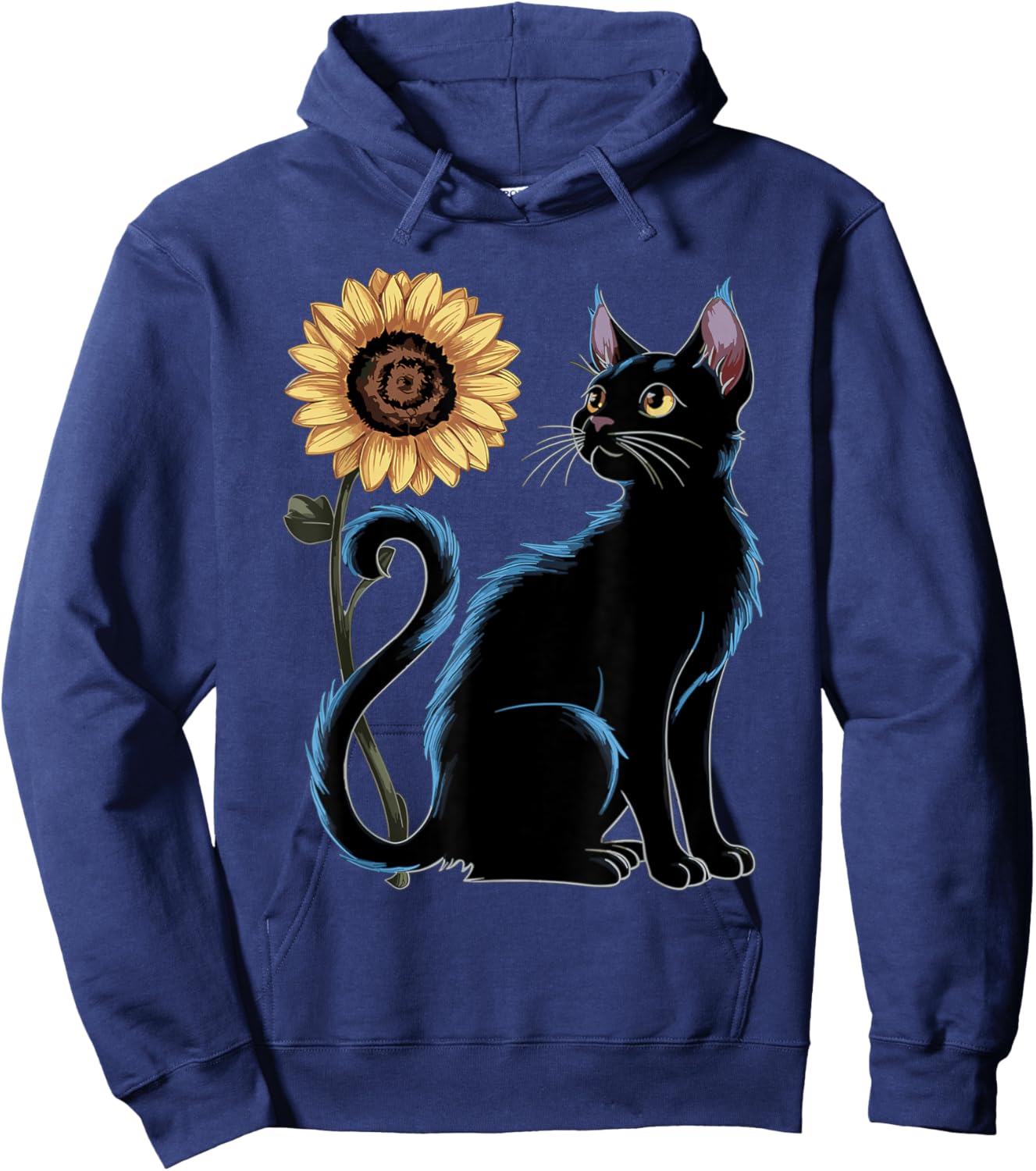 Cat Sunflower Lovers Cat Hoodie - Hoodie | Navy