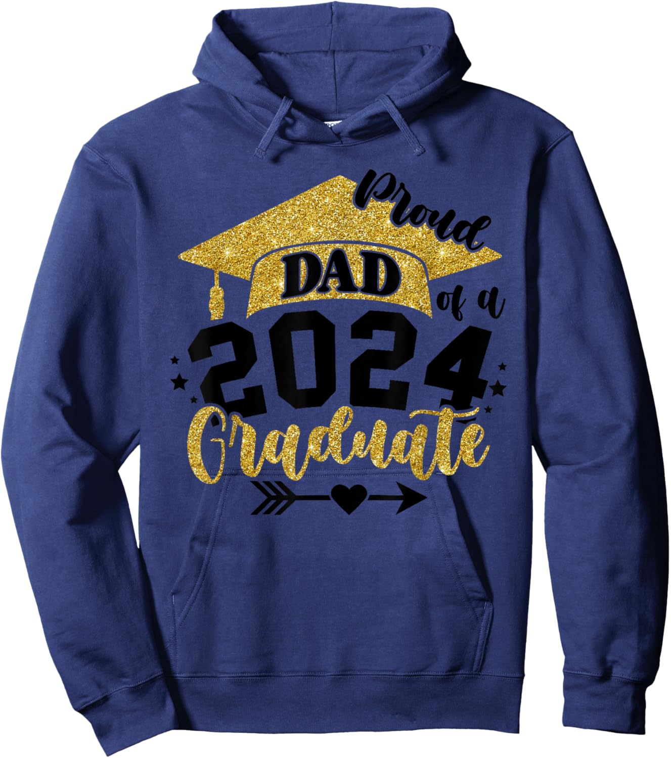 Proud Dad of a Class of 2024 Graduate Senior Graduation Hoodie - Hoodie | Navy