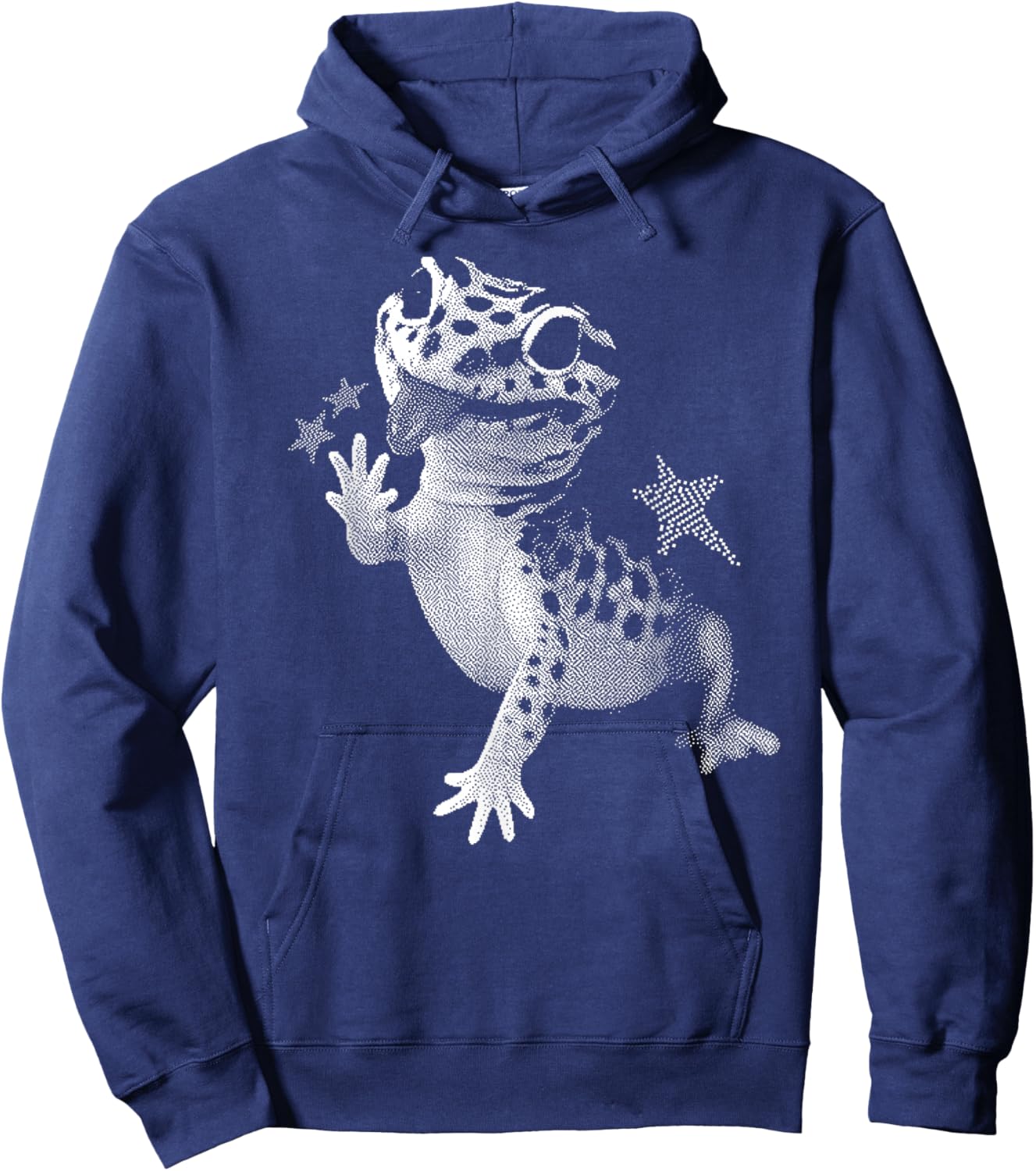 Retro Funny Leopard Gecko Meme Starry Cute Pet Lover Silly Hoodie - Hoodie | Navy
