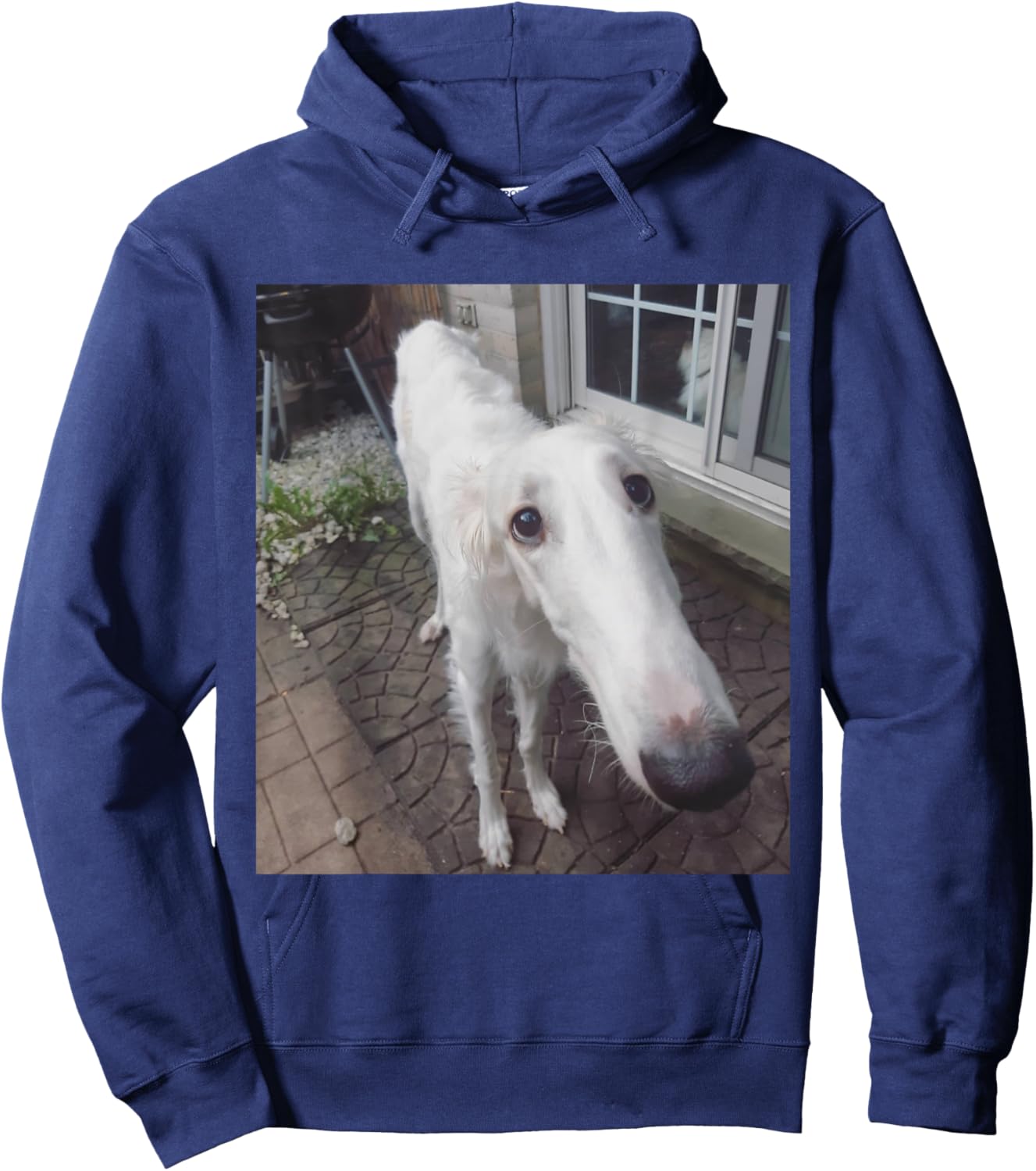 Funny Borzoi Long Nose Dog Meme Hoodie - Hoodie | Navy
