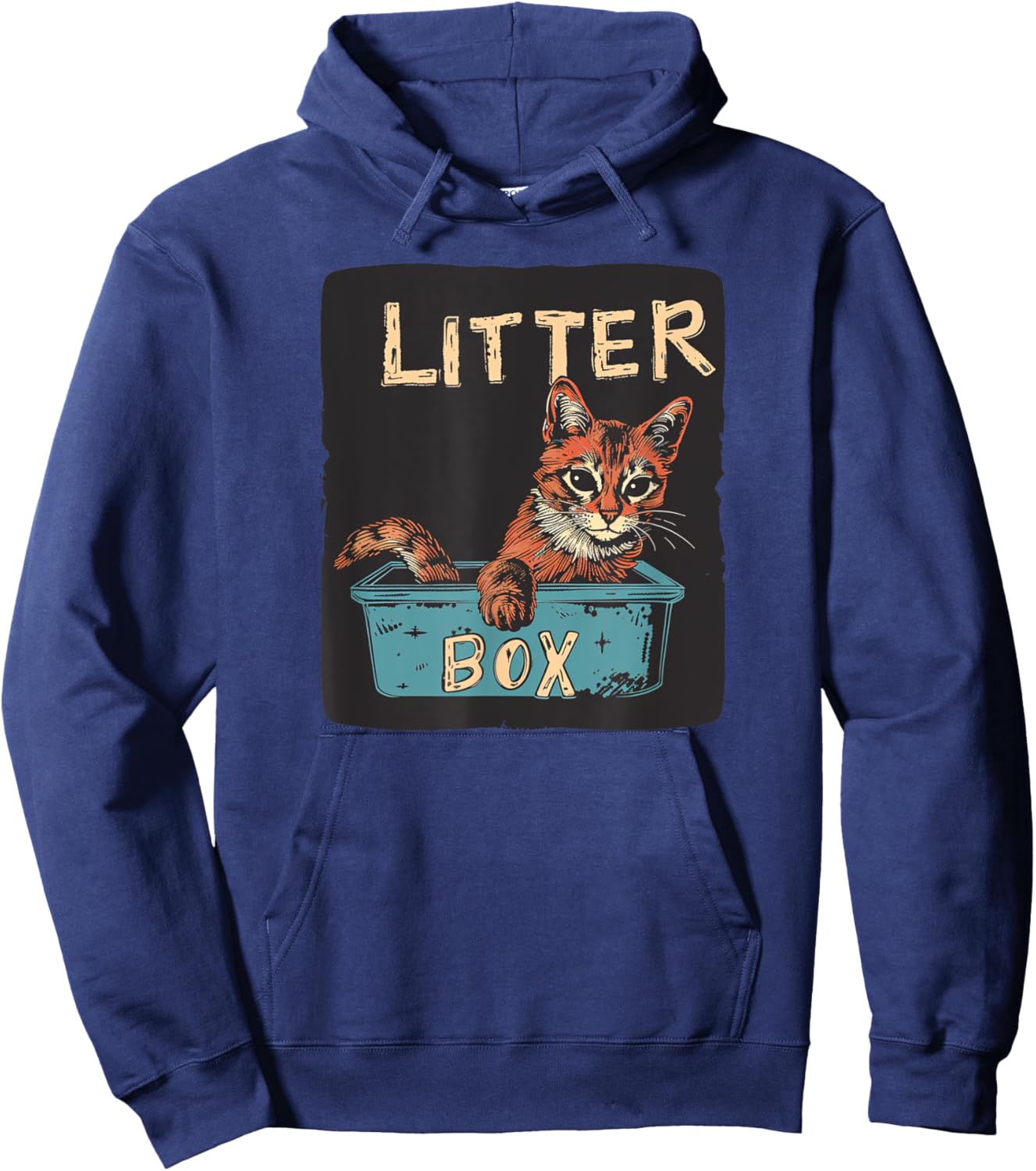 Fun Cat and Litter Box Costume Women Kids Hoodie - Hoodie | Navy