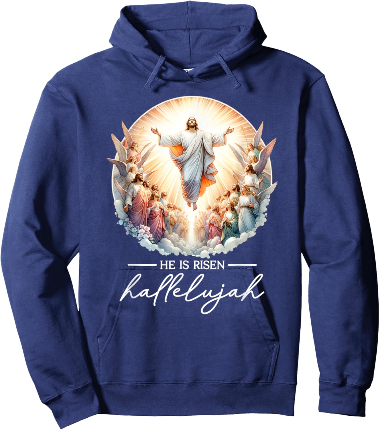 2025 Pâques Jésus-Christ ressuscité Belle Résurrection Hoodie - Hoodie | Navy