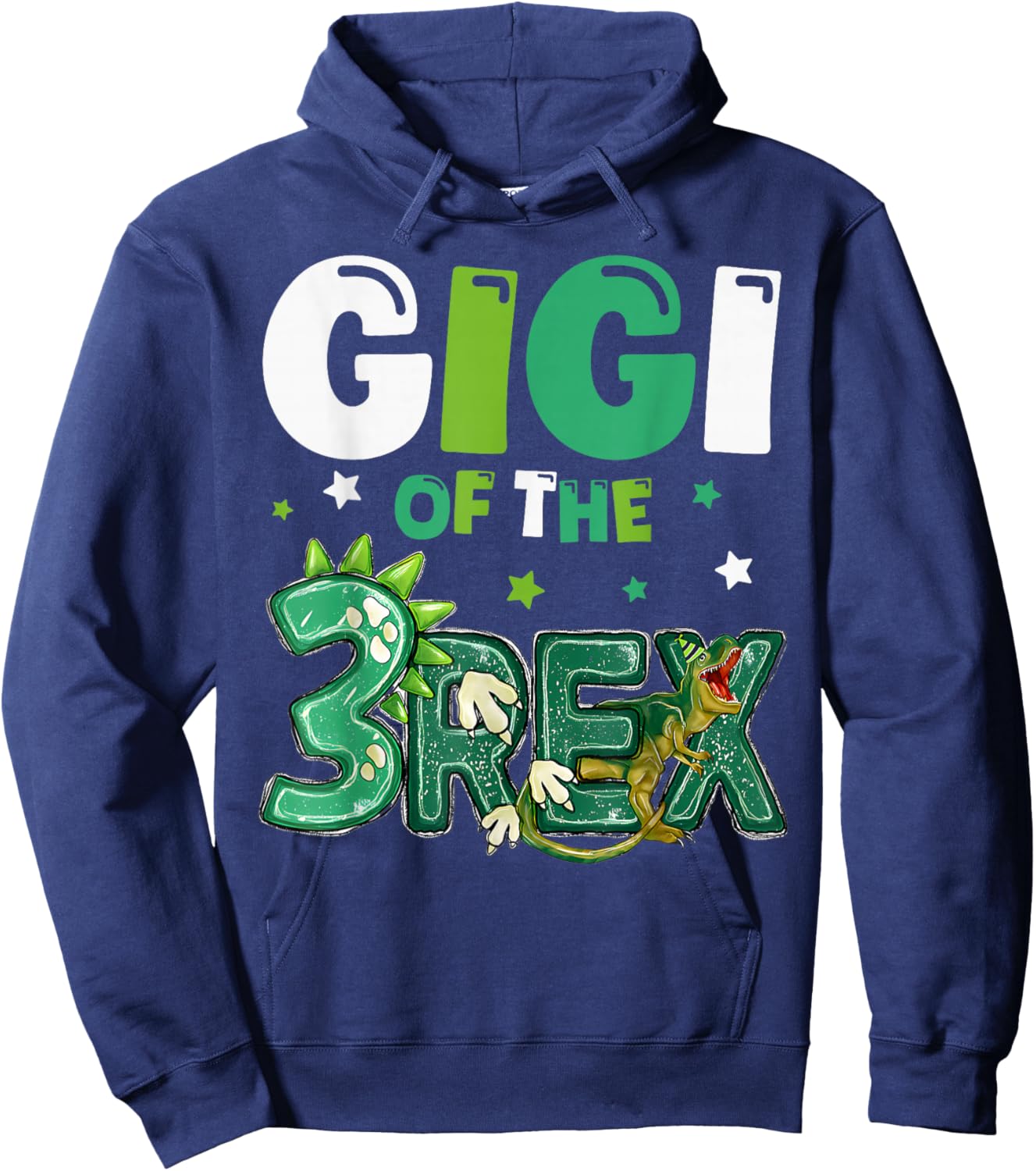 Gigi of the Three Rex Birthday Dinosaur Family Matching Hoodie - Hoodie | Navy