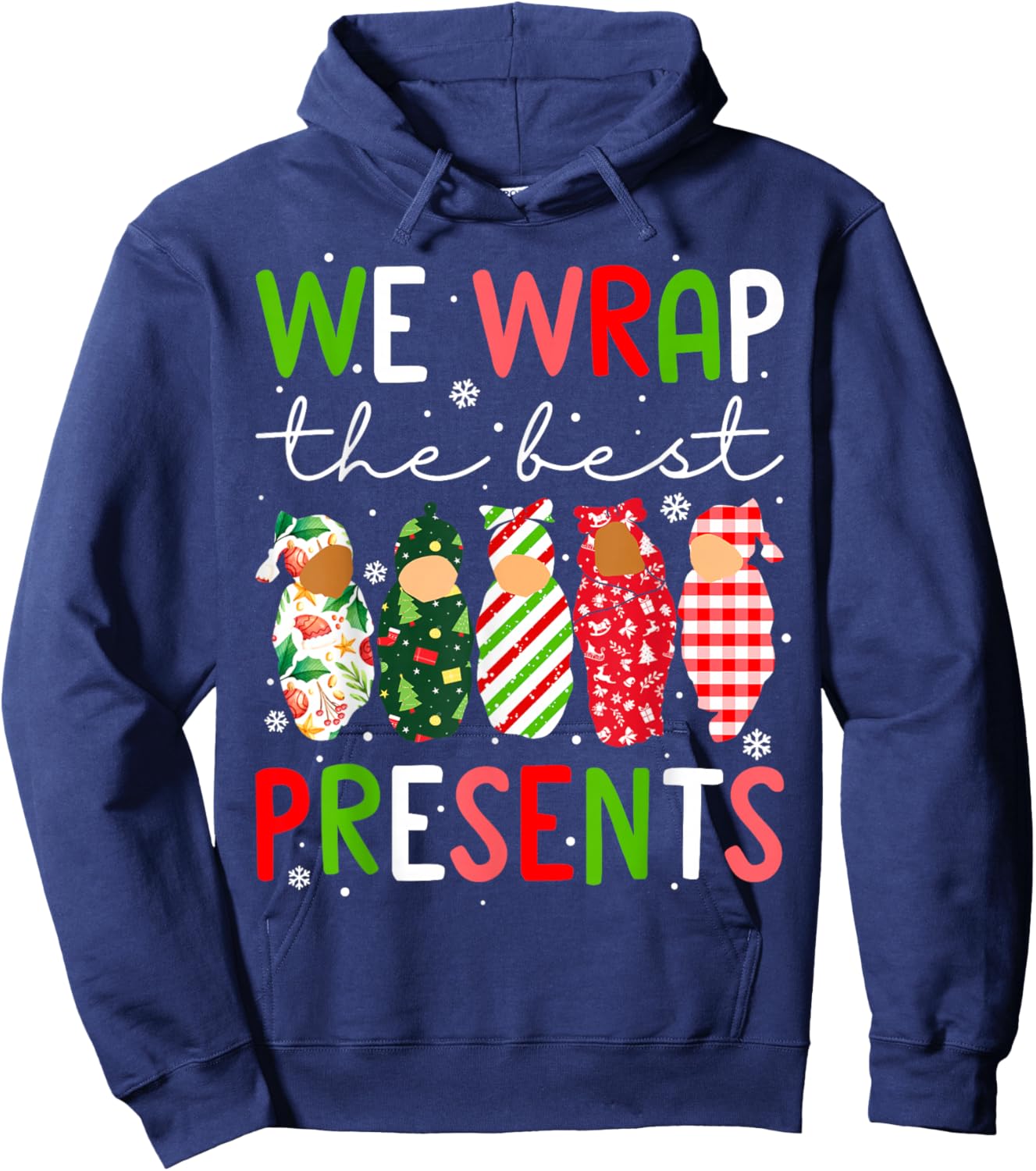 We Wrap The Best Presents Mother Baby Unit Cute Christmas Hoodie - Hoodie | Navy