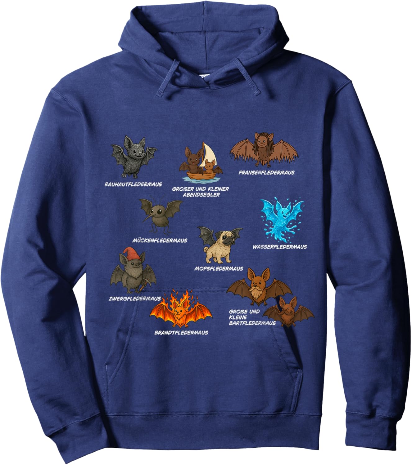 Bat Biologist Funny Word Joke Cute Funny Funny Hoodie - Hoodie | Navy