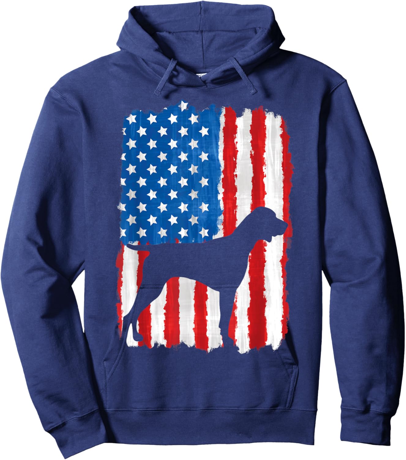 German Shorthaired Pointer 4th Of July American Flag GSP Dog Hoodie - Hoodie | Navy