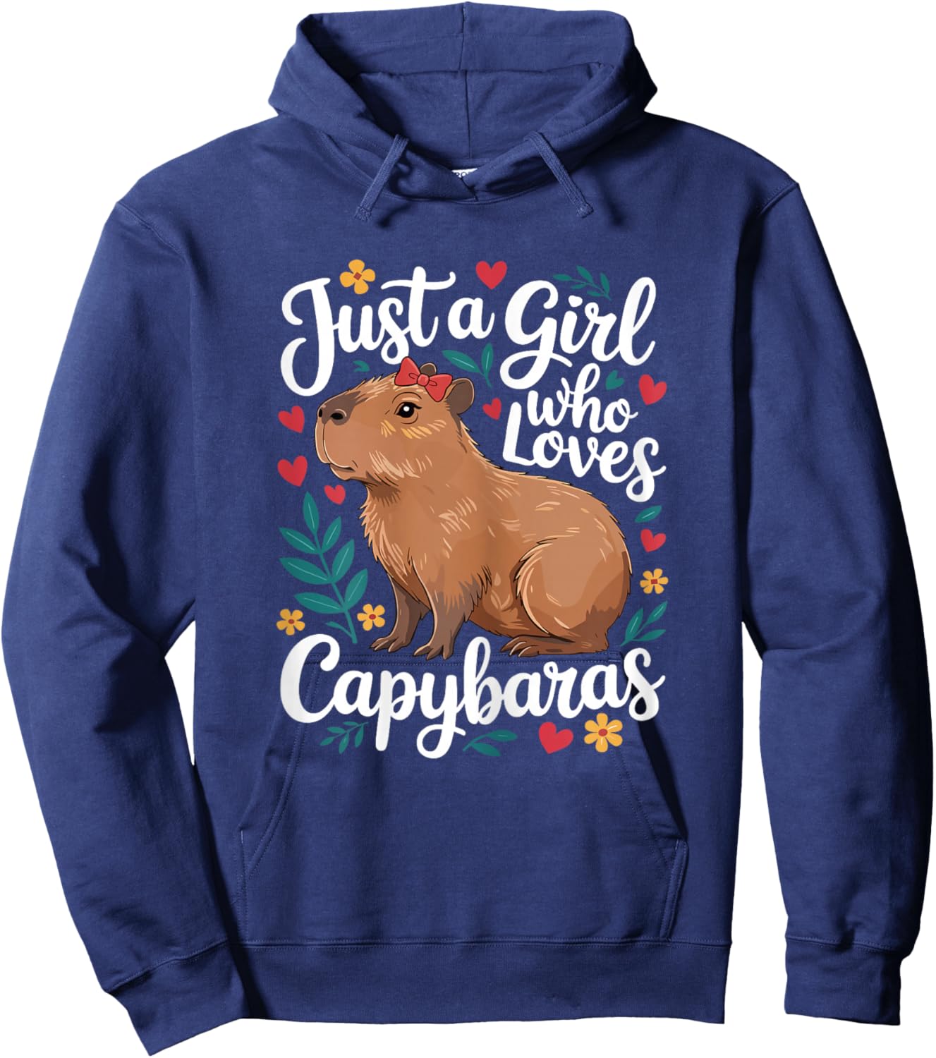 Capybara Cute Just a Girl who Loves Capybaras Hoodie - Hoodie | Navy