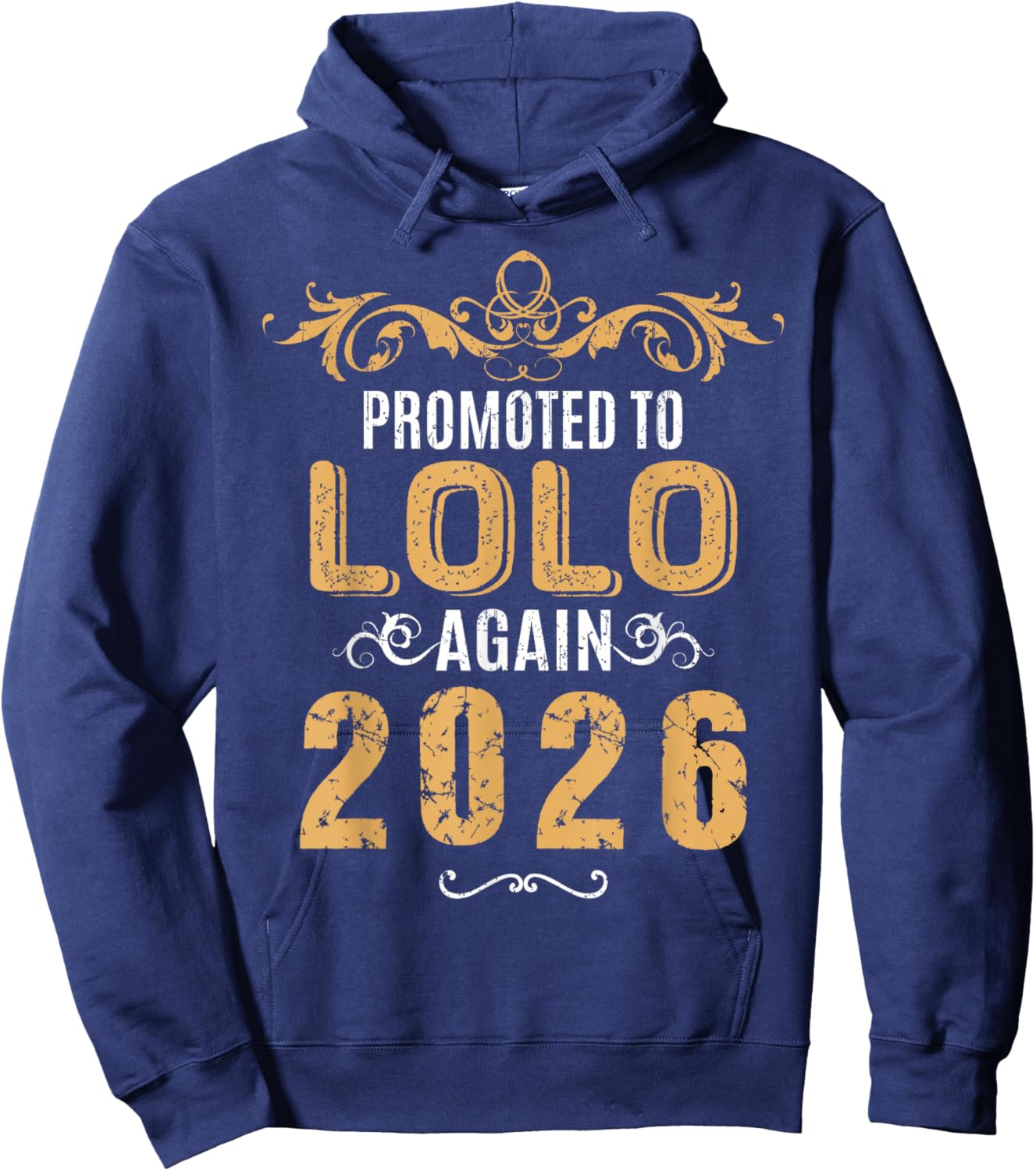 Promoted to Lolo Again 2026 Grandpa 2nd 3rd Time Announce Hoodie - Hoodie | Navy