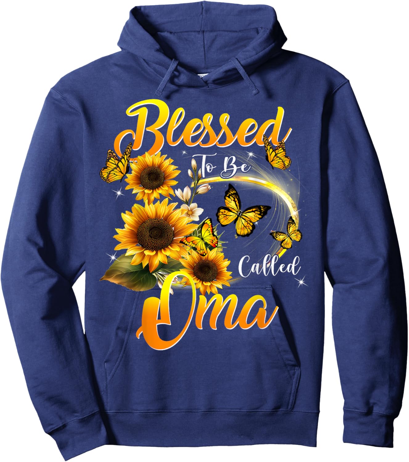 Blessed To Be Called Oma Sunflower Mother's Day Hoodie - Hoodie | Navy