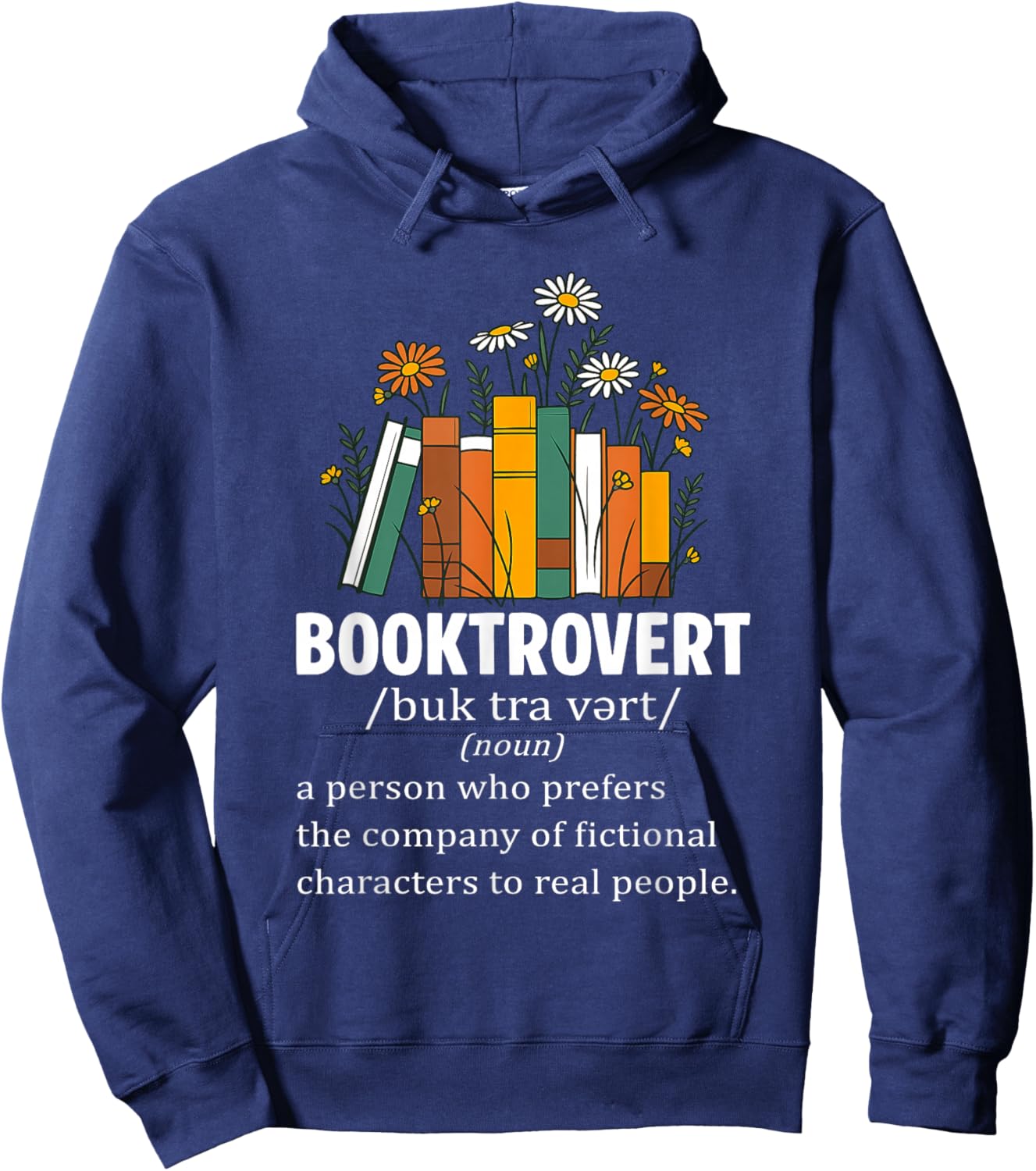 Booktrovert Definition Book Reader Book Nerd Book Reading Hoodie - Hoodie | Navy