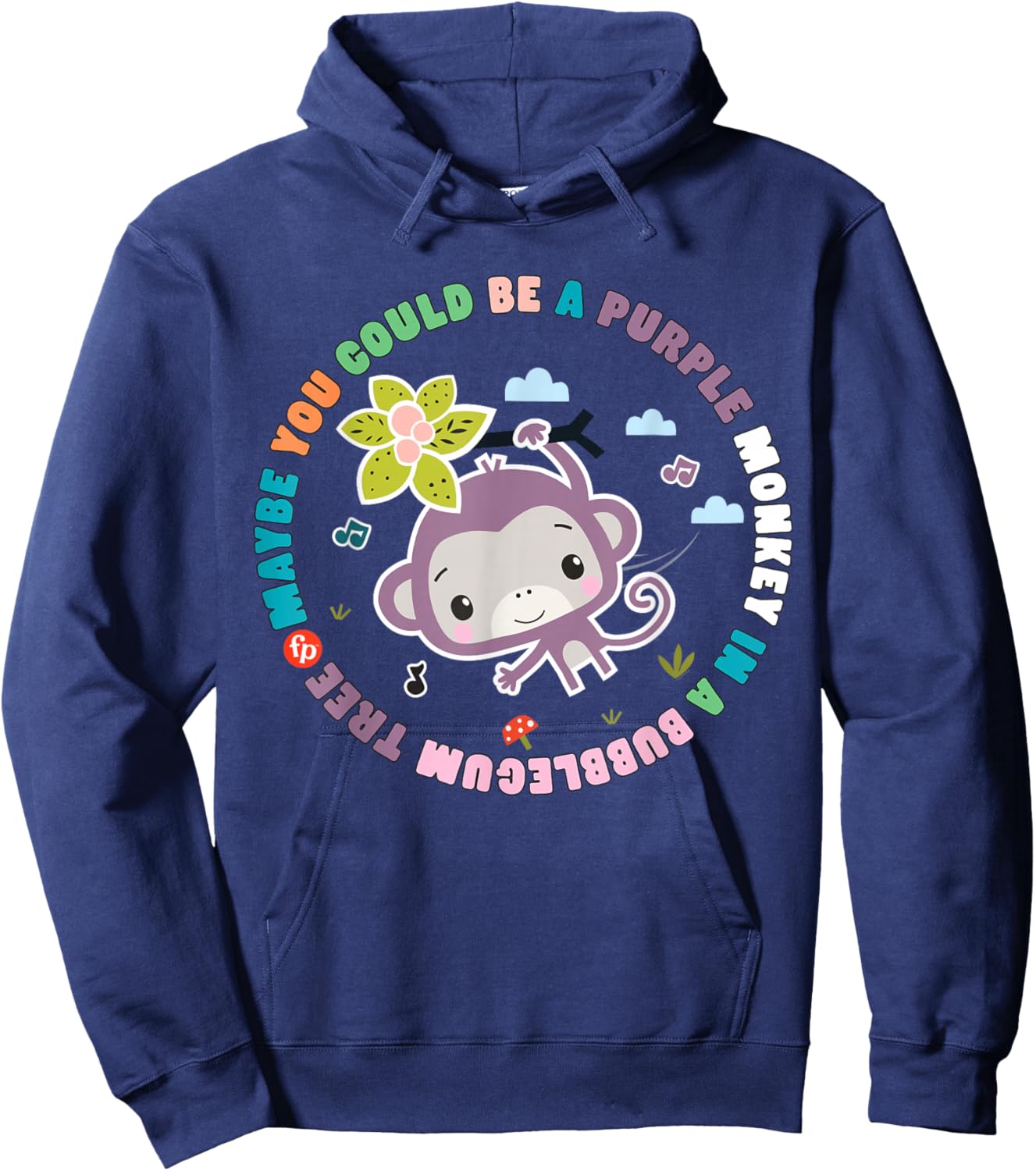 Fisher-Price Purple Monkey - Hanging Purple Monkey Hoodie - Hoodie | Navy