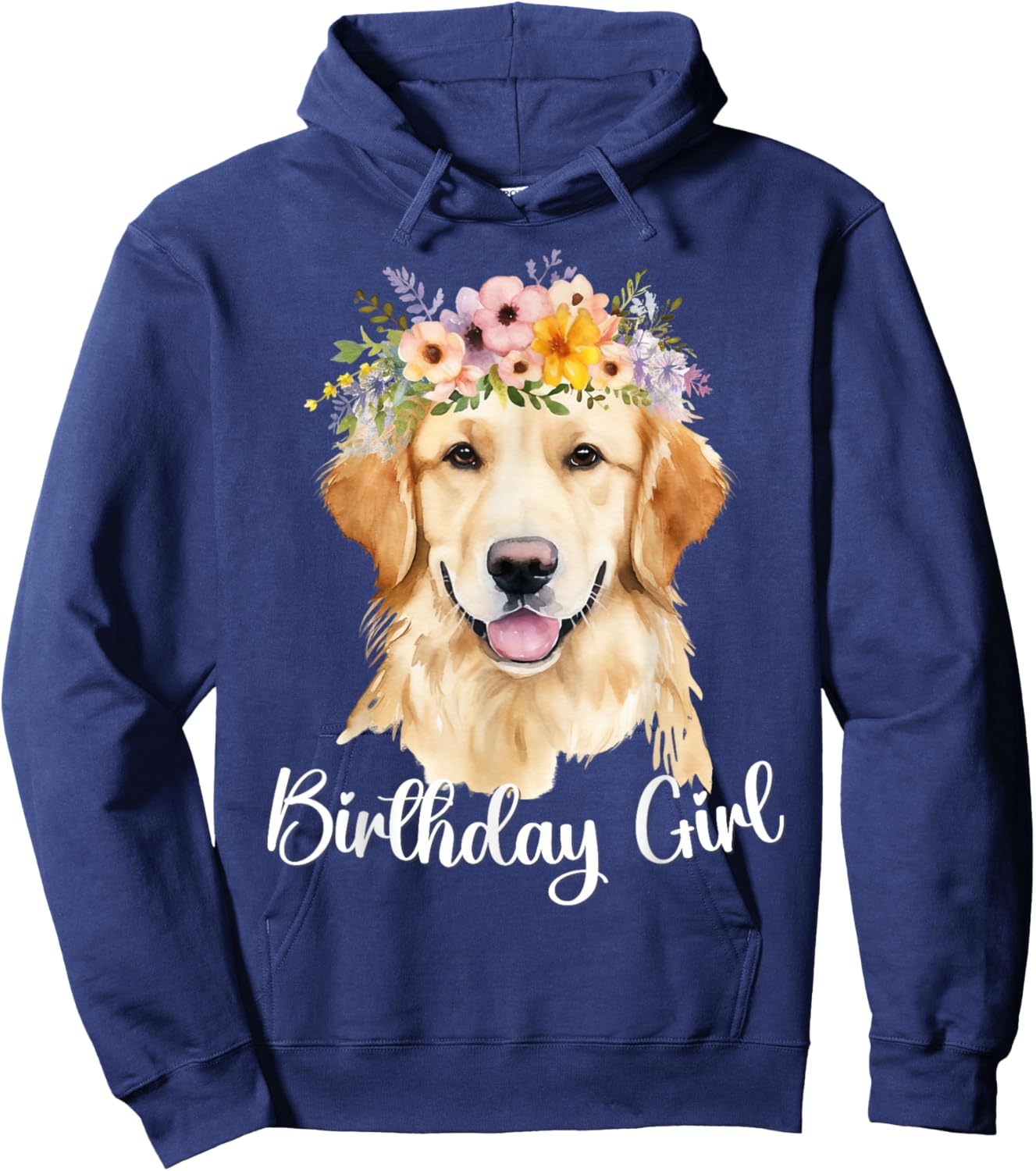 Dog Birthday Girl Golden Retriever Mom Birthday Party outfit Hoodie - Hoodie | Navy