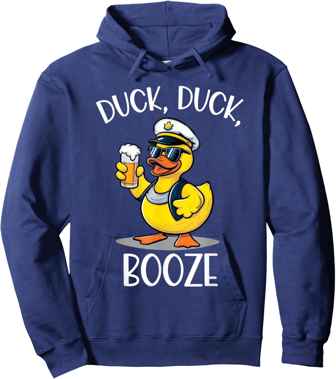 Duck Duck Booze Funny Cruise Rubber Duck Beer Drink Package Hoodie - Hoodie | Navy