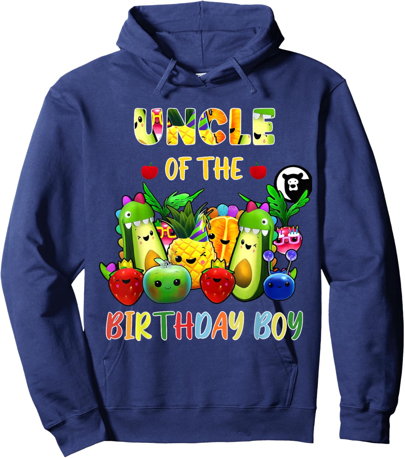 Uncle Of The Birthday Boy Family Fruit Birthday Hey Bear Hoodie - Hoodie | Navy