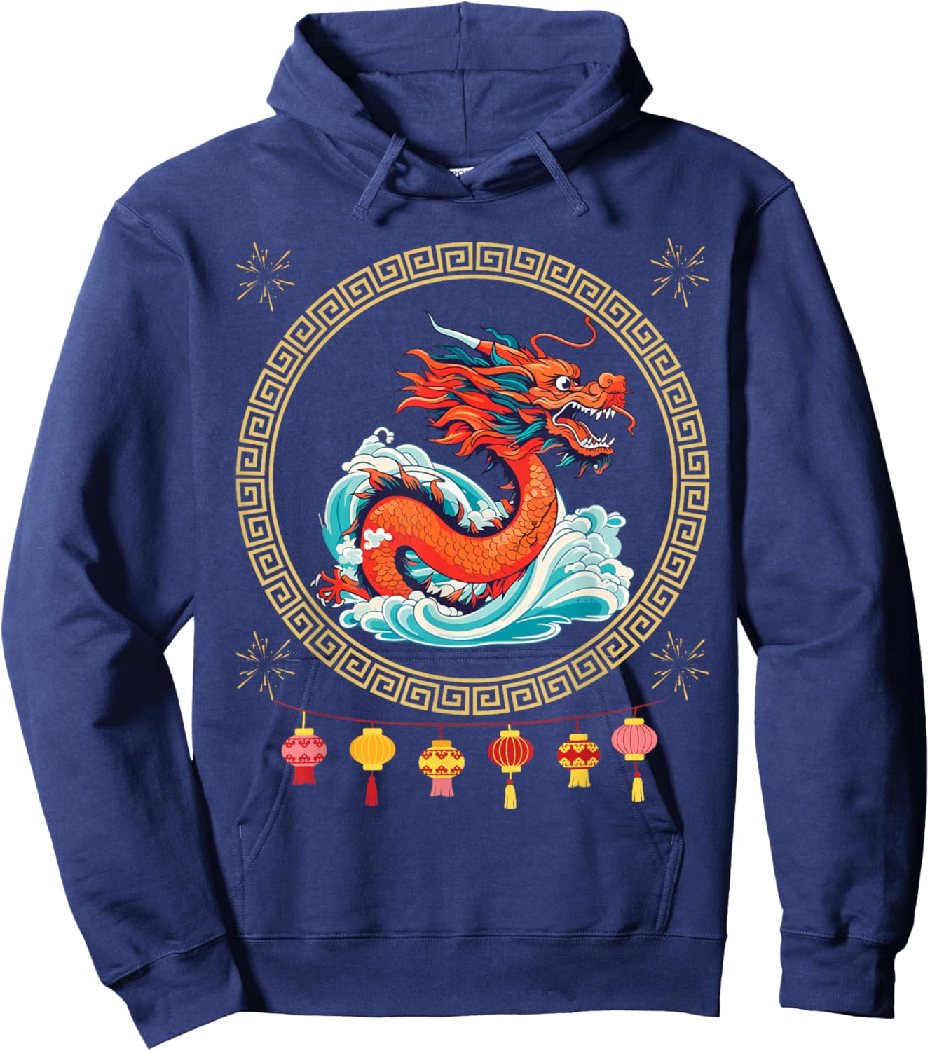 Happy New Year 2025 Year of the Dragon Chinese Zodiac Hoodie - Hoodie | Navy