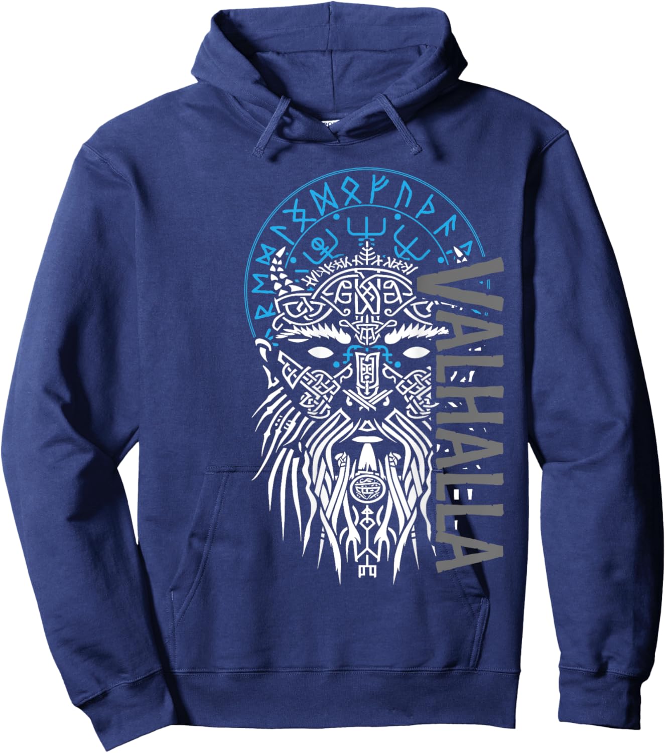 Valhalla & Viking Compass - Odin Design Hoodie - Hoodie | Navy