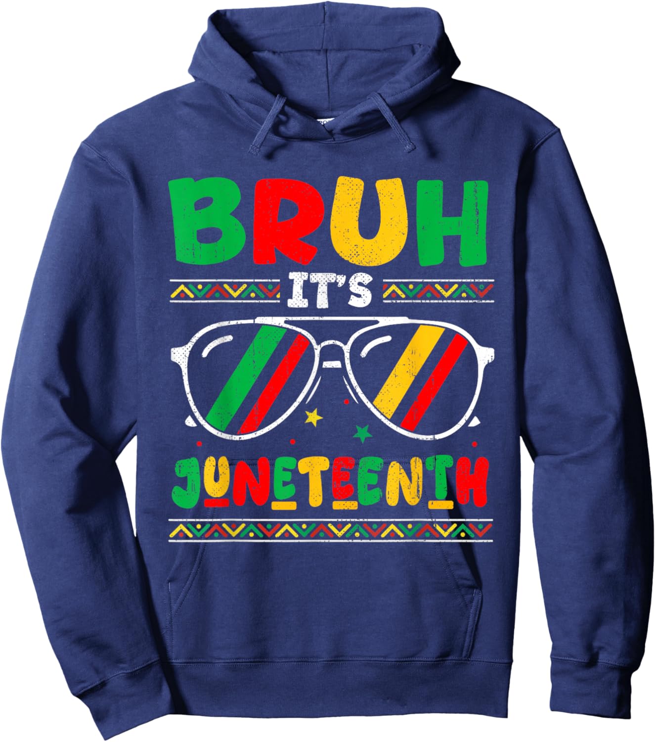 Bruh It's Juneteenth 1865 African American Boys Girls Kids Hoodie - Hoodie | Navy