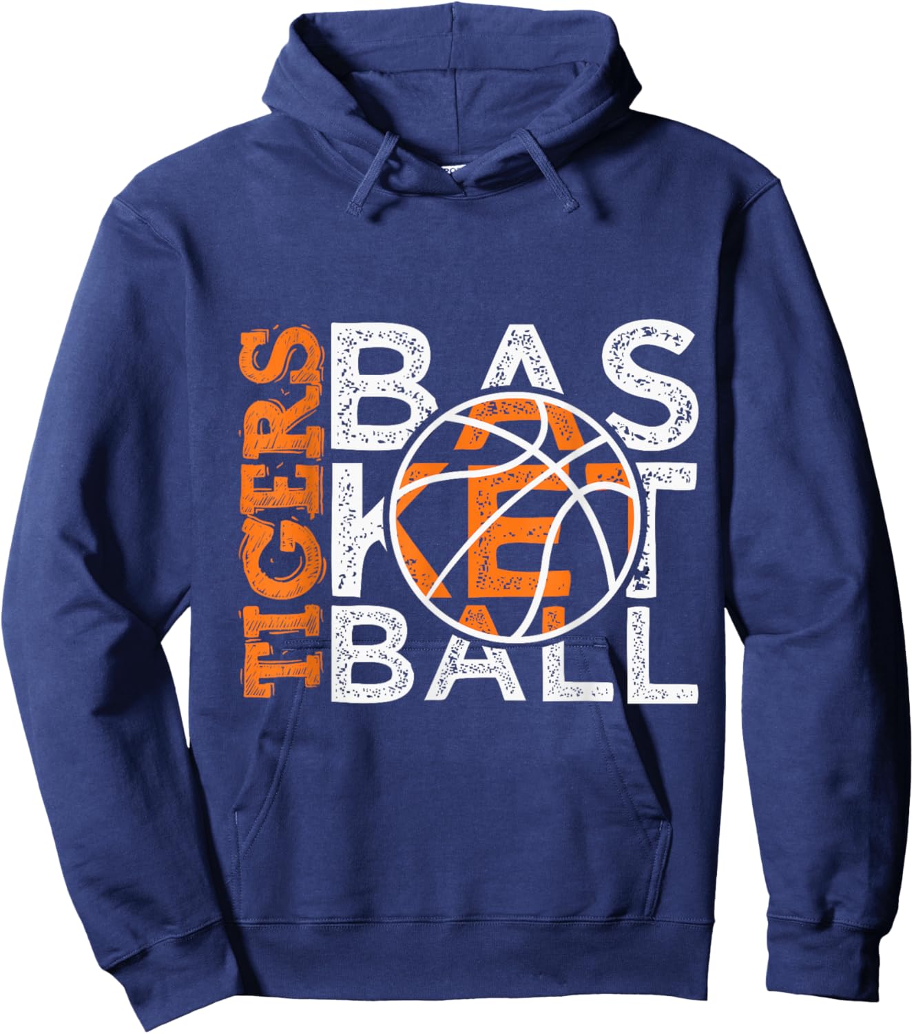 Basketball Tiger Team Spirit Hoodie - Hoodie | Navy