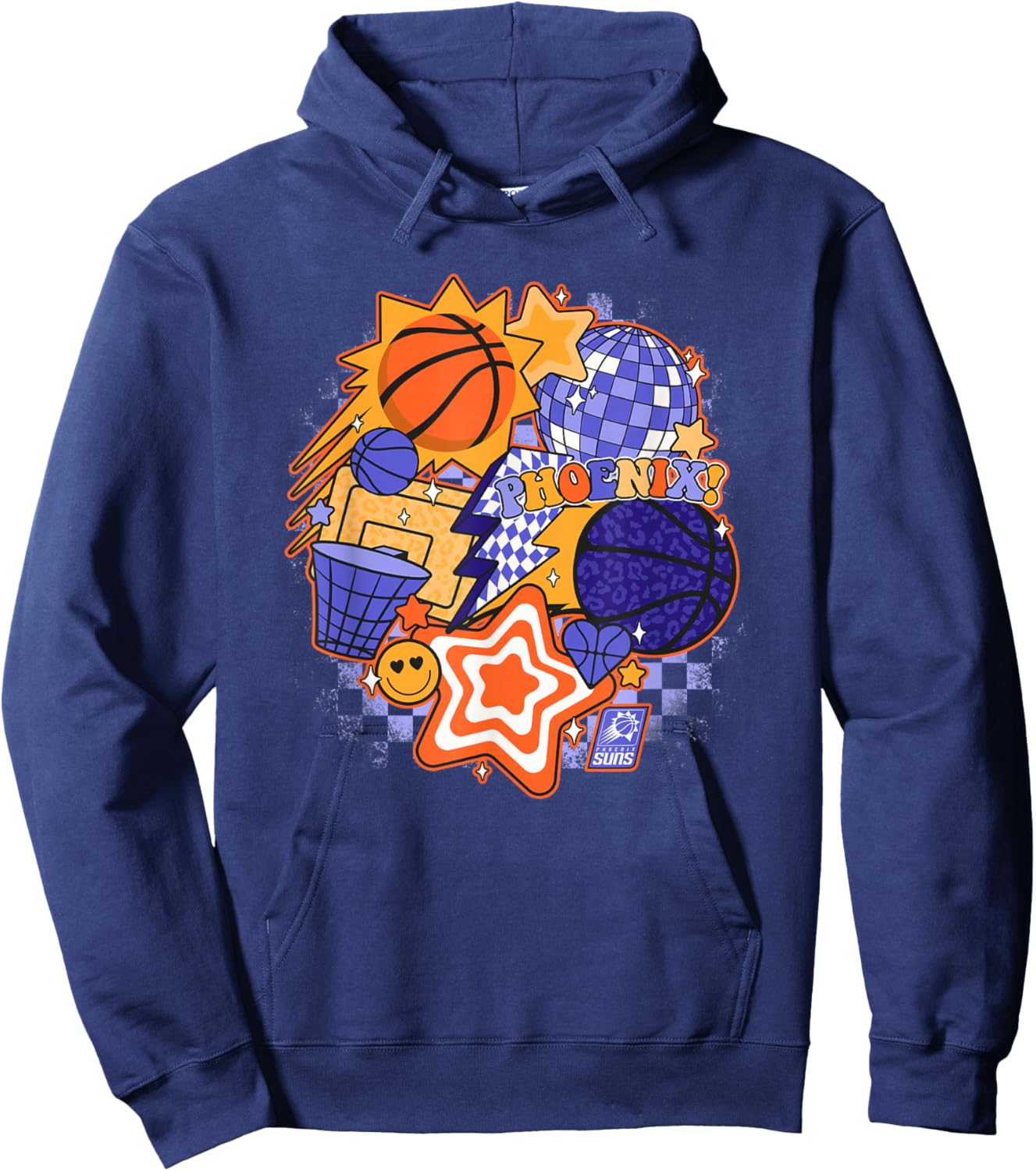 NBA Phoenix Suns Psychedelic Basketball Collage Hoodie - Hoodie | Navy