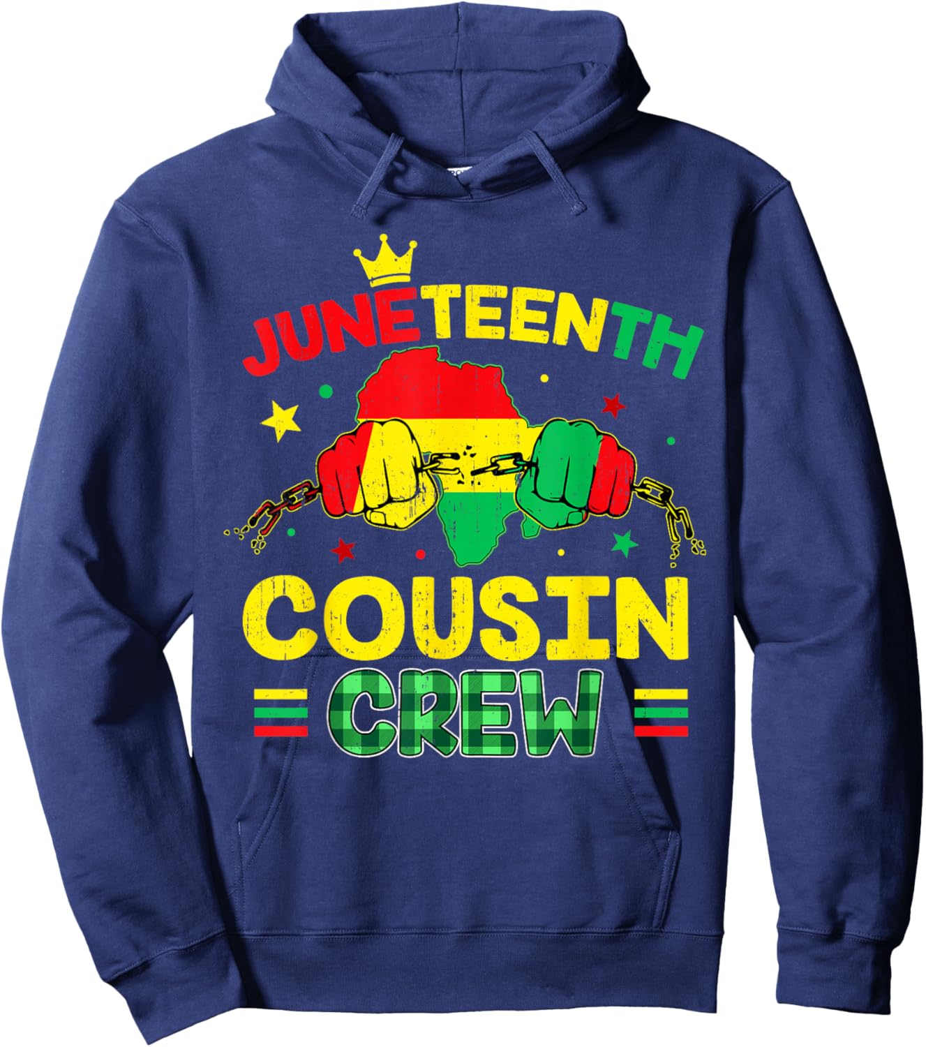 Juneteenth Cousin Crew African Afro Boys Girls Kids Toddler Hoodie - Hoodie | Navy