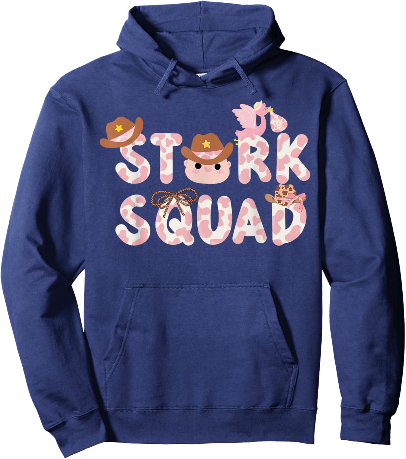Western Labor And Delivery Nurse Stork Squad Nurse Week Hoodie - Hoodie | Navy