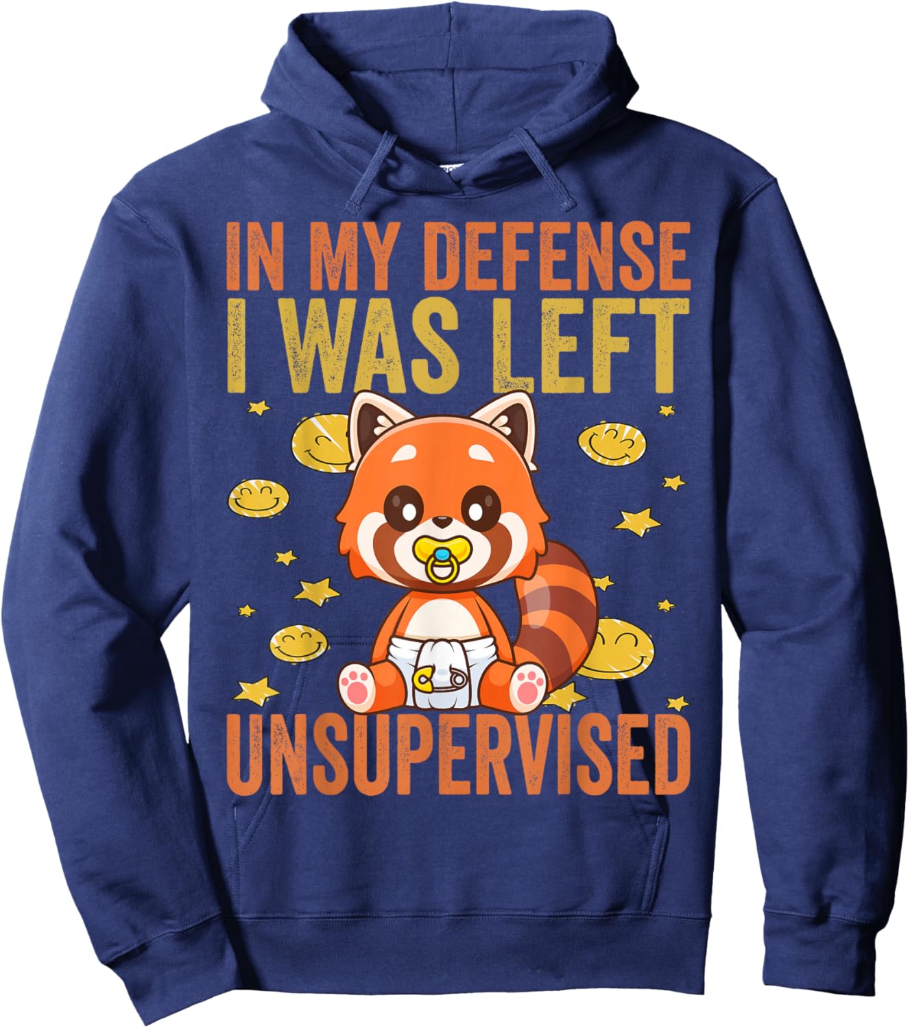 In My Defense I Was Left Unsupervised - Funny Kids toddlers Hoodie - Hoodie | Navy